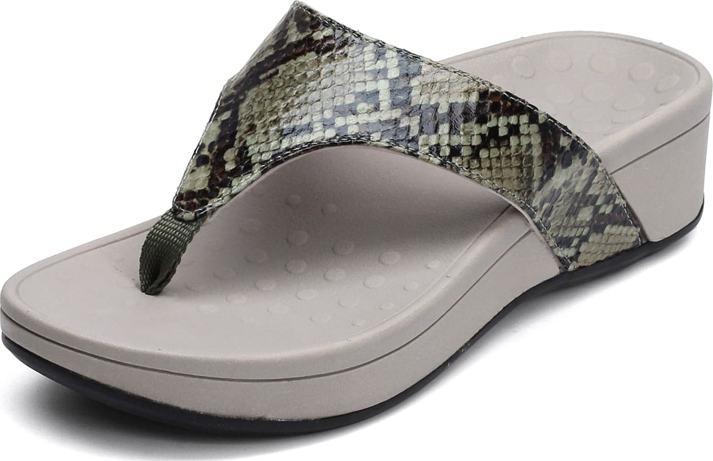 Vionic Pacific Naples Women's Snake Print Platform Sandals - Comfortable Orthopedic Support for Walking, Beach & Summer Outfits