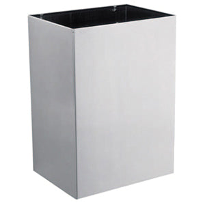 Gamco WR 14 Surface Mounted Waste Receptacle - Commercial Trash Can for Office, Restroom & Public Spaces - Durable Stainless Steel Garbage Bin with Hands-Free Design