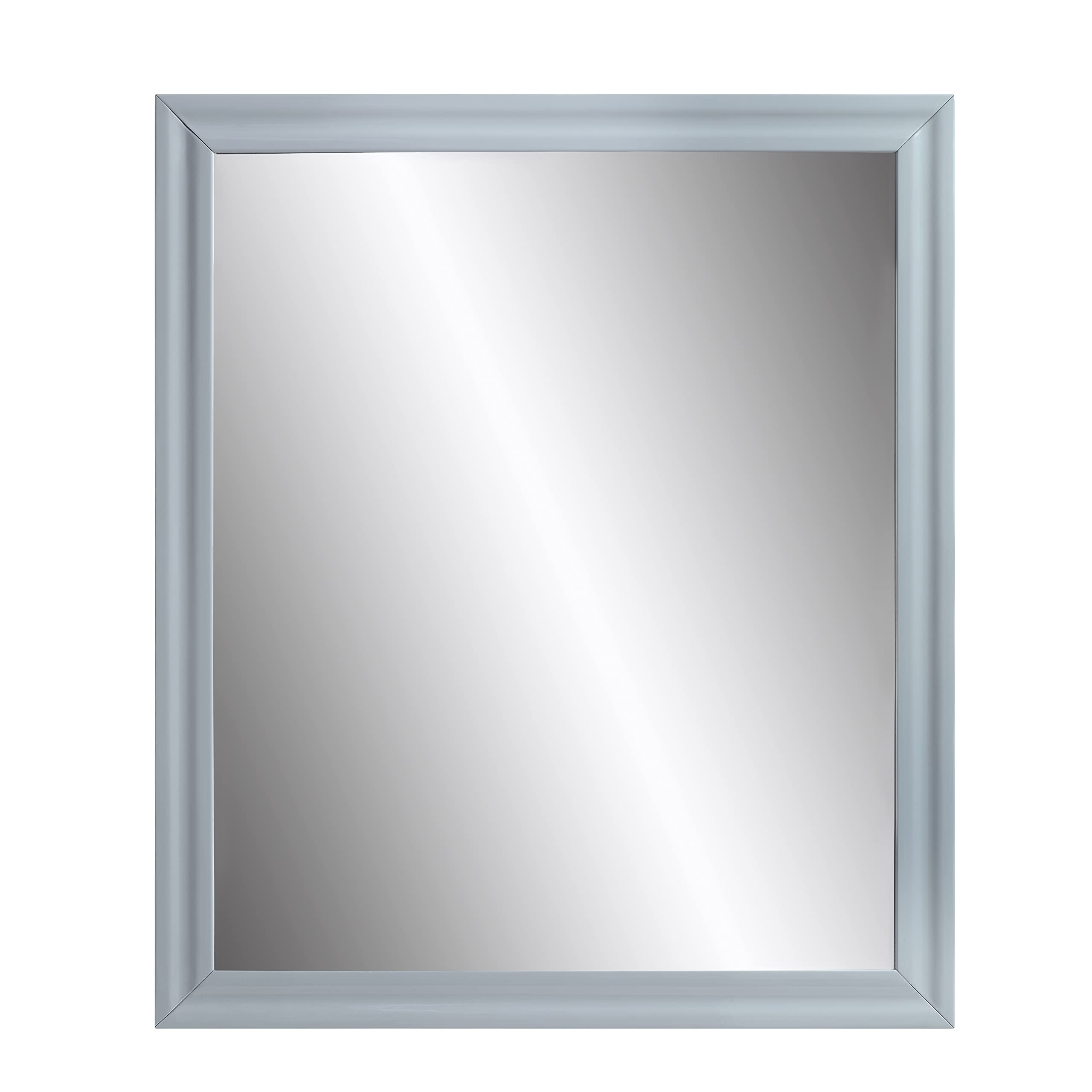 Gray Gloss Wood Vanity Mirror for Bedroom & Dresser - Home Decor