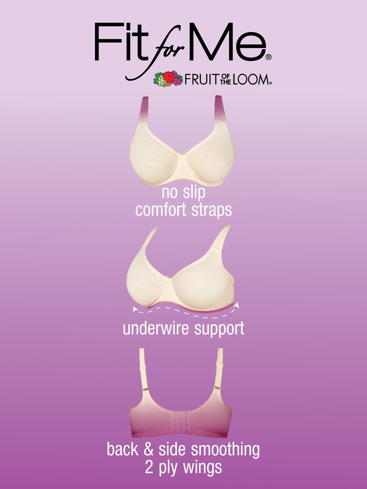 Fruit of the Loom Women's Plus Size Cotton Comfort Wireless Bra - Soft Support for Everyday Wear, Workouts & Lounge