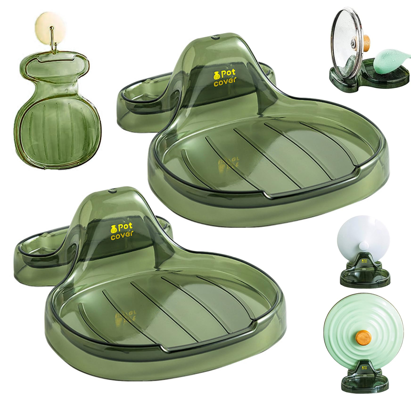 2-Pack Multifunctional Kitchen Lid Holder & Spoon Rest - Stove Top Organizer for Pots, Pans & Utensils - Prevents Water Drips & Keeps Countertops Clean - Perfect for Cooking, Baking & Kitchen Organization