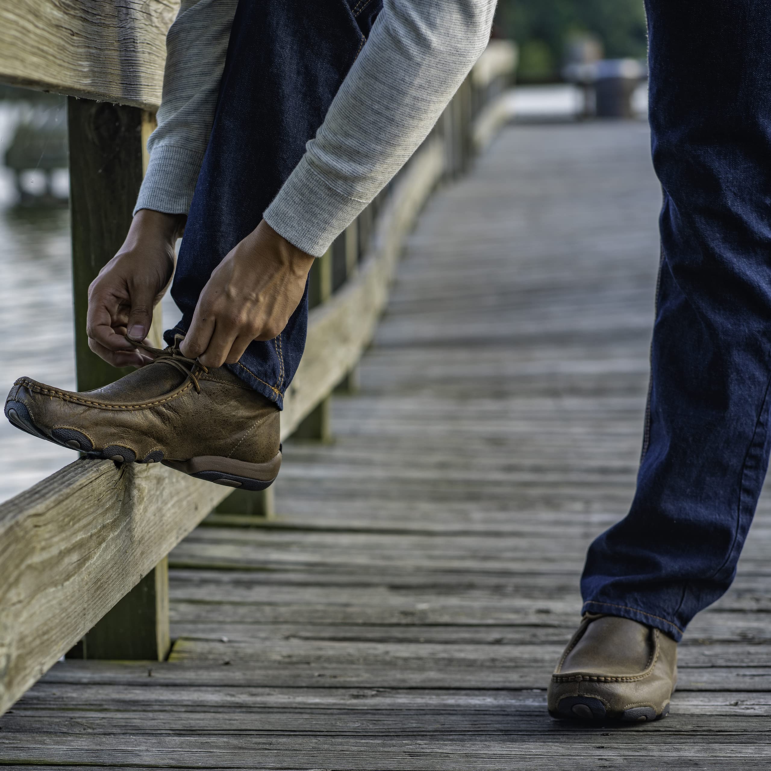 Twisted X Men's Original Chukka Driving Moccasin Shoes - Comfortable Casual Slip-On Loafers for Driving, Work & Everyday Wear