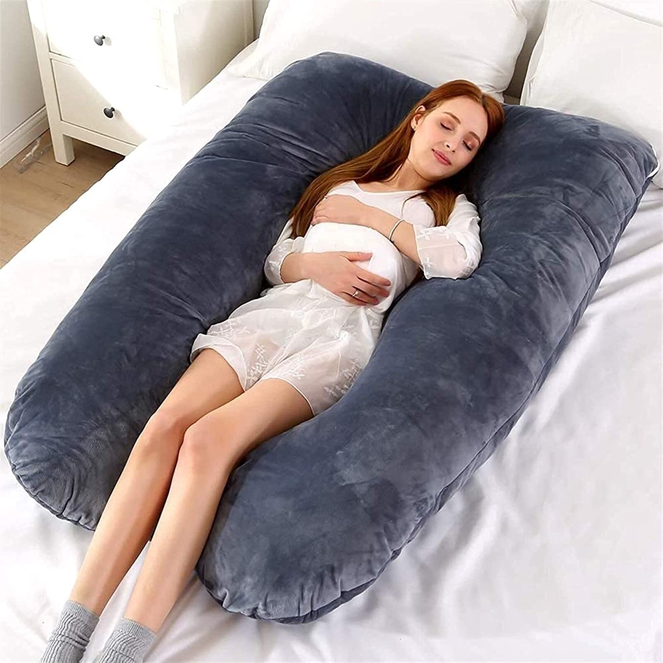 Pregnancy Pillow U-Shaped for Back & Hip Pain Relief - Maternity Support for Sleeping Comfort