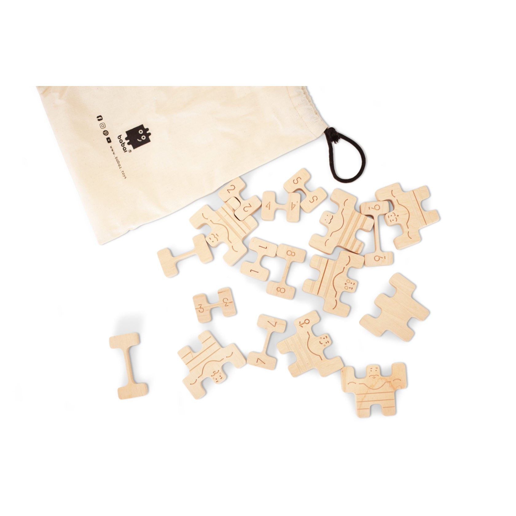 Babai Wooden Circus Athletes Construction Toy Set - Creative Building Blocks for Kids, STEM Learning, Pretend Play & Party Favors - Perfect for Birthday Gifts, Classroom Activities & Family Game Nights
