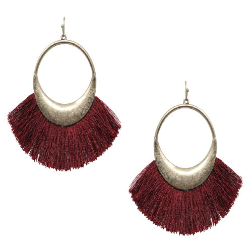 Red Tassel Earrings for Women – Boho Chic Dangle Drop Earrings for Party, Wedding & Everyday Wear