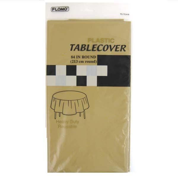 Elegant Gold Round Table Cover for Dining, Wedding, Party Decor - Premium Fabric Tablecloth for Home & Event Use