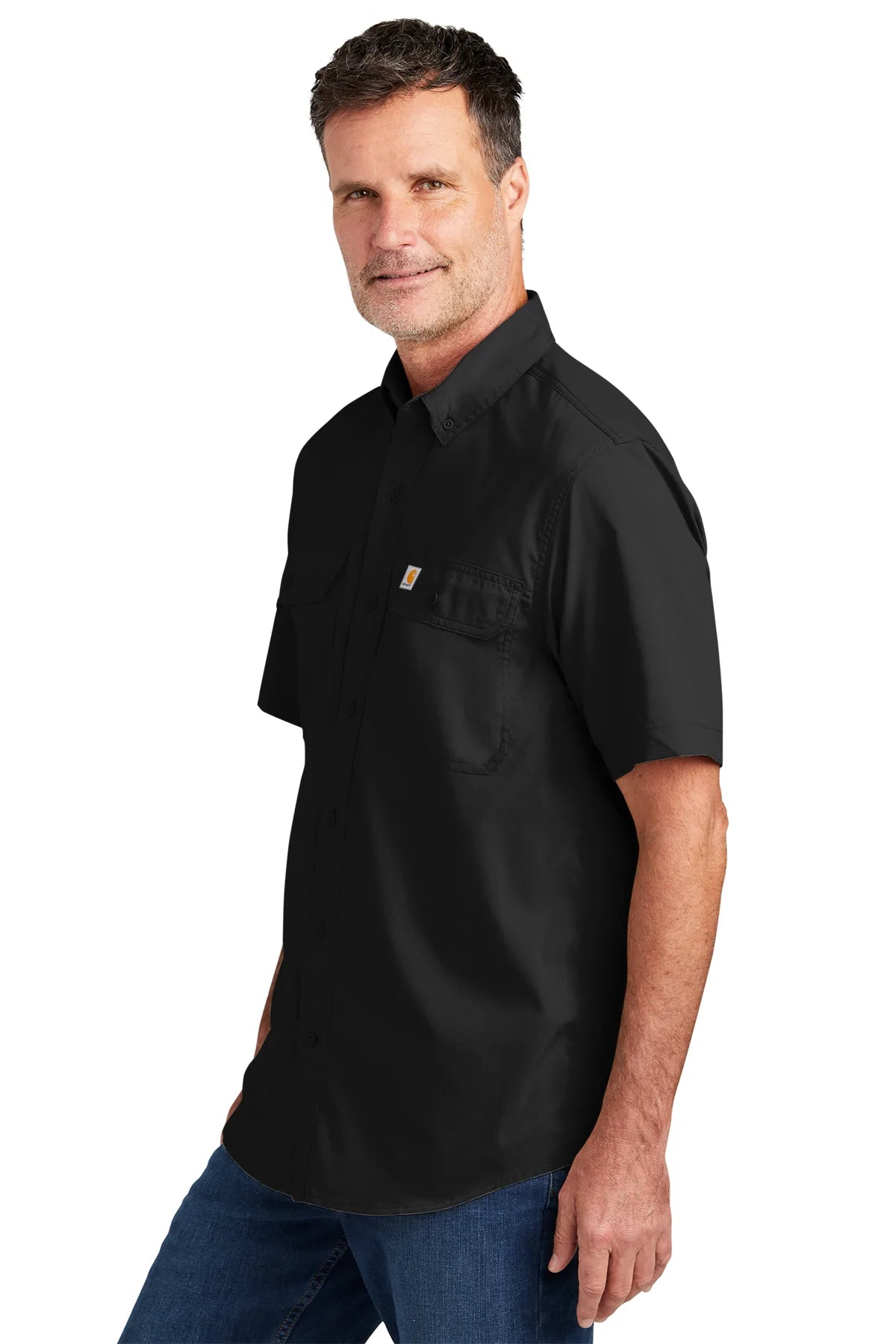 Carhartt Force Solid Custom T-Shirts for Men - Black, Comfortable Workwear & Casual Wear for Construction, Outdoor & Everyday Use