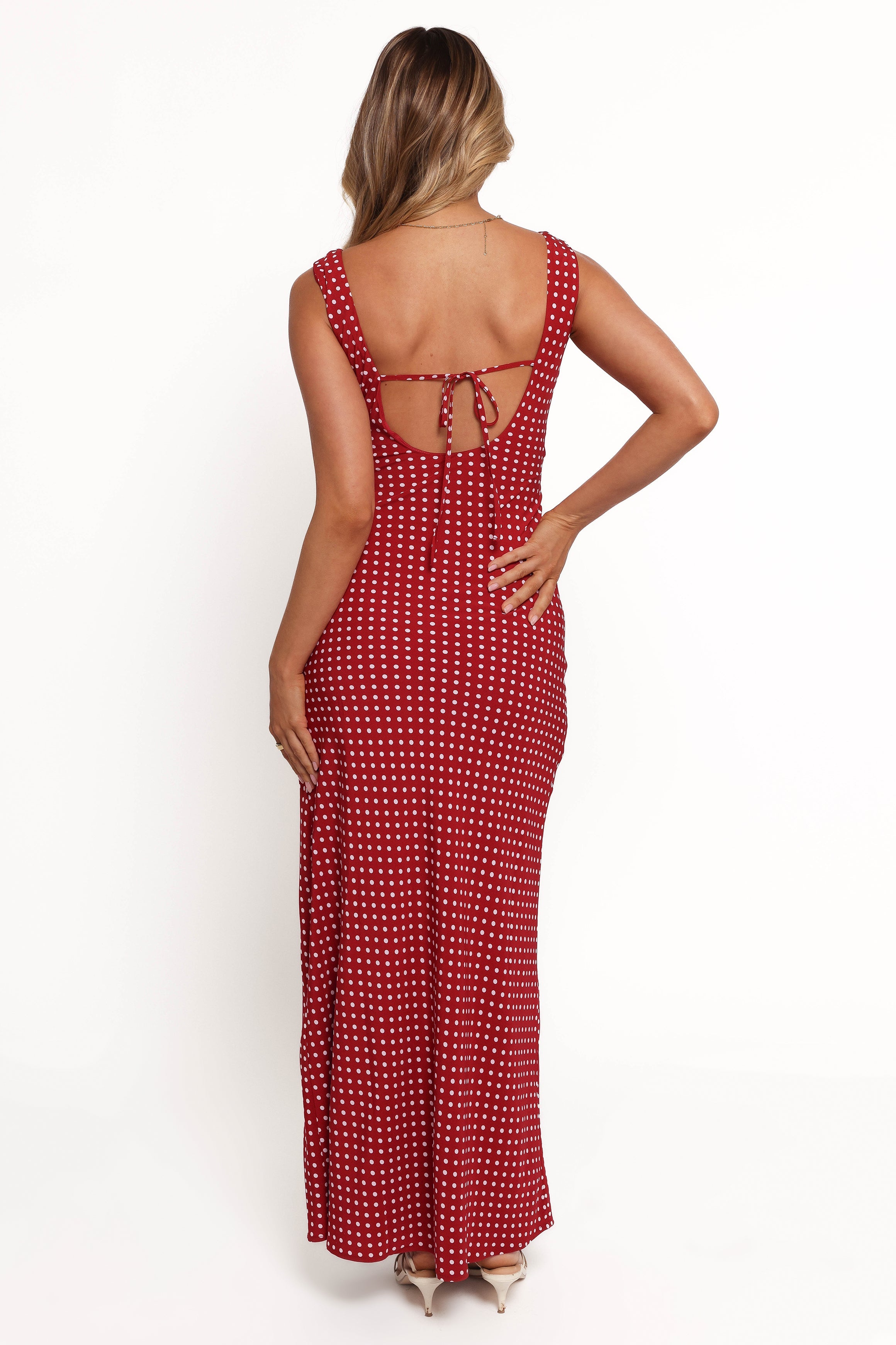 Leni Maxi Dress - Red Polka Dot Flowy Summer Dress for Women | Beach Cover Up, Vacation Outfit, Date Night Dress