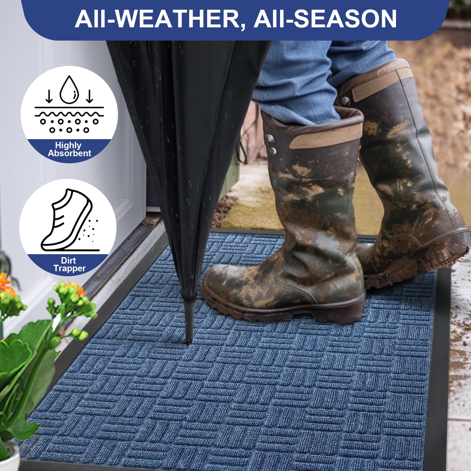 Premium Heavy Duty Front Door Mat - 61.5