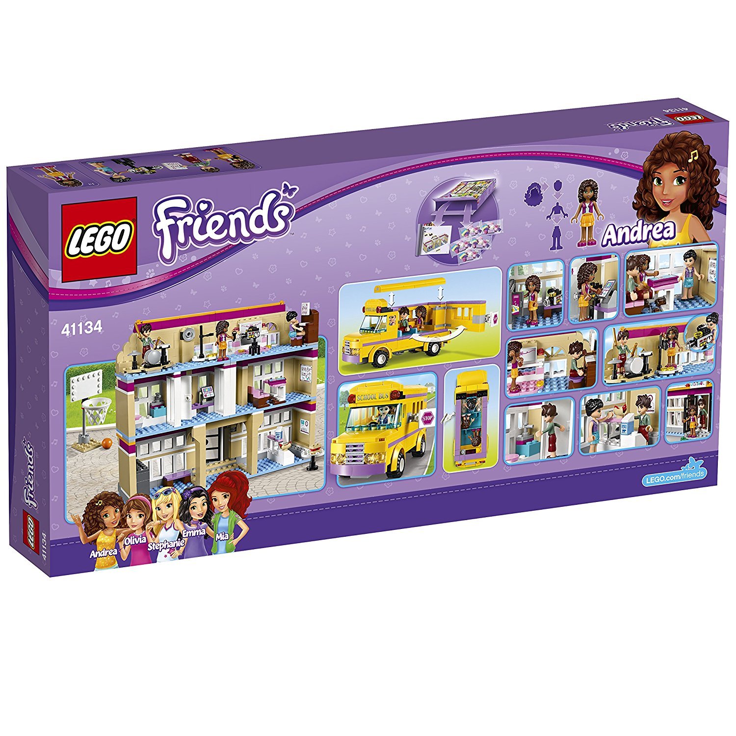 LEGO Friends Heartlake Performance School Building Set (41134) – Creative Play for Kids, Interactive School Playset with Mini-Dolls – Perfect for Role-Playing & Storytelling