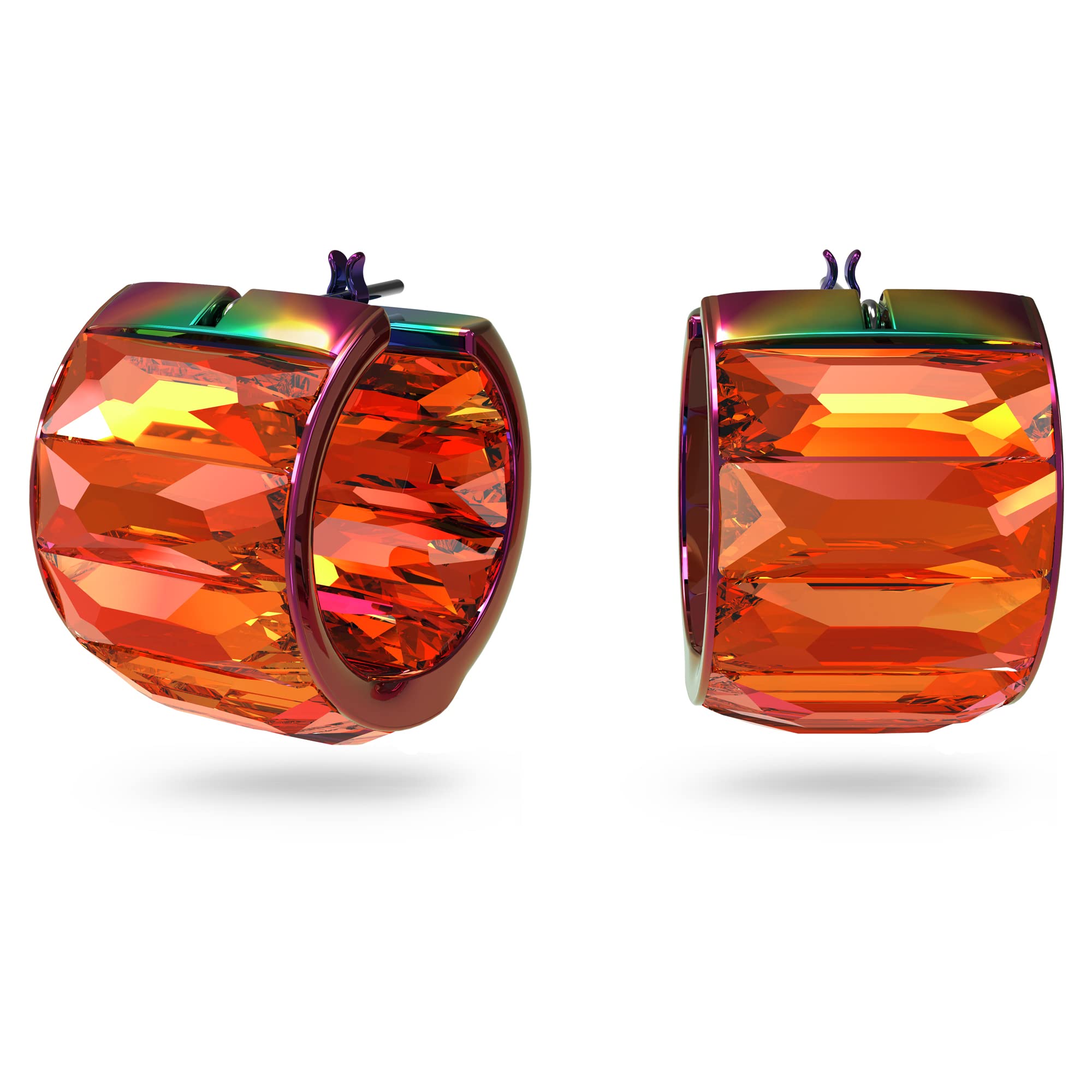 Swarovski Pink Crystal Hoop Earrings - Rose Gold for Party & Wedding