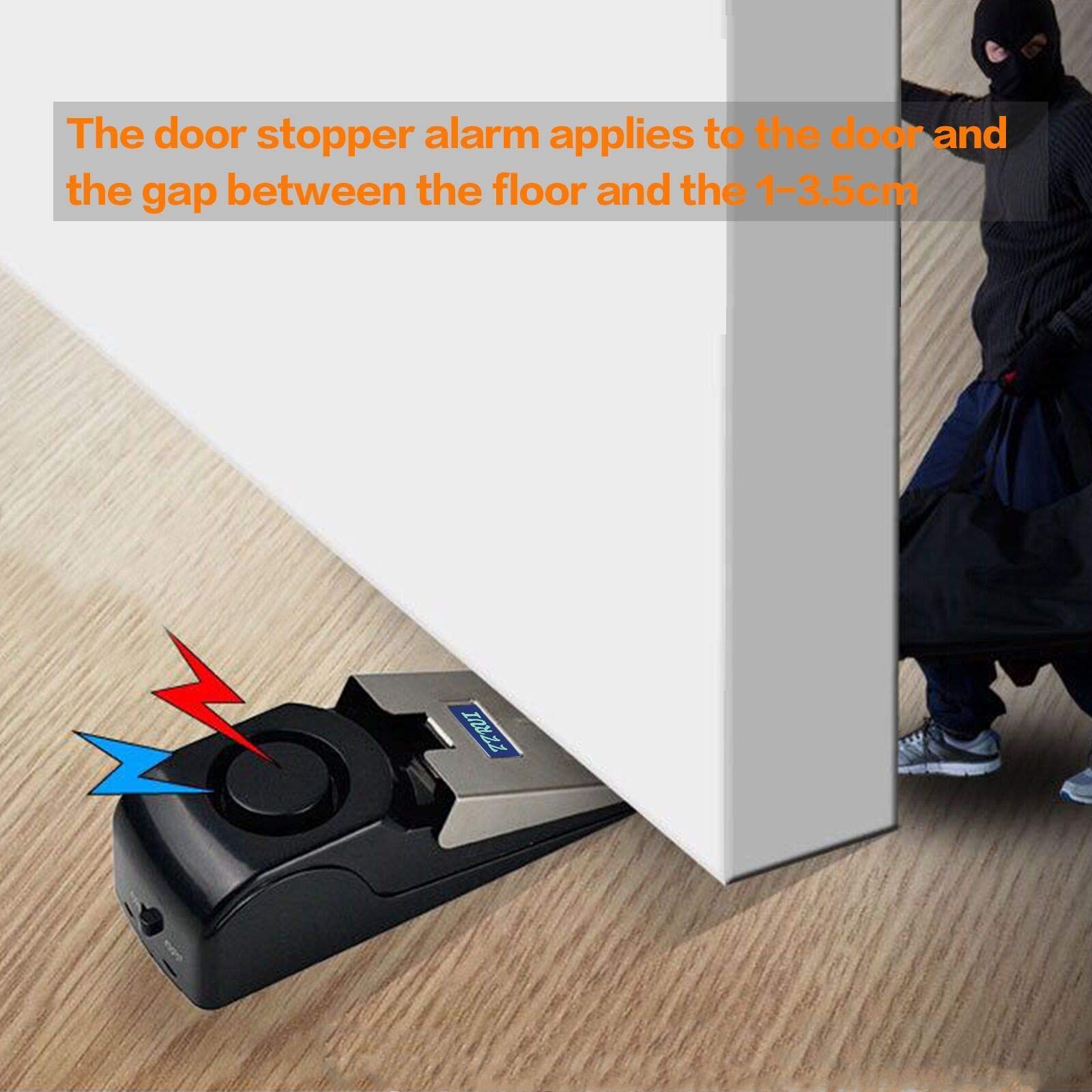 ZZRUI Upgraded Door Stopper Security Alarm - 120dB Loud Portable Door Stop Alarm for Travel, Home, Apartment & House Protection (1 Pack) | Perfect for Hotels, Dorms & Airbnb Safety