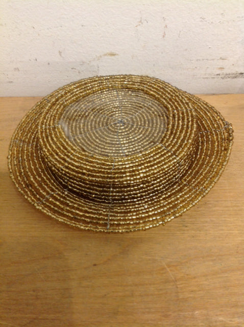 6-Pack Gold Beaded Coasters for Drinks - Elegant Table Decor for Home, Bar, and Party Use