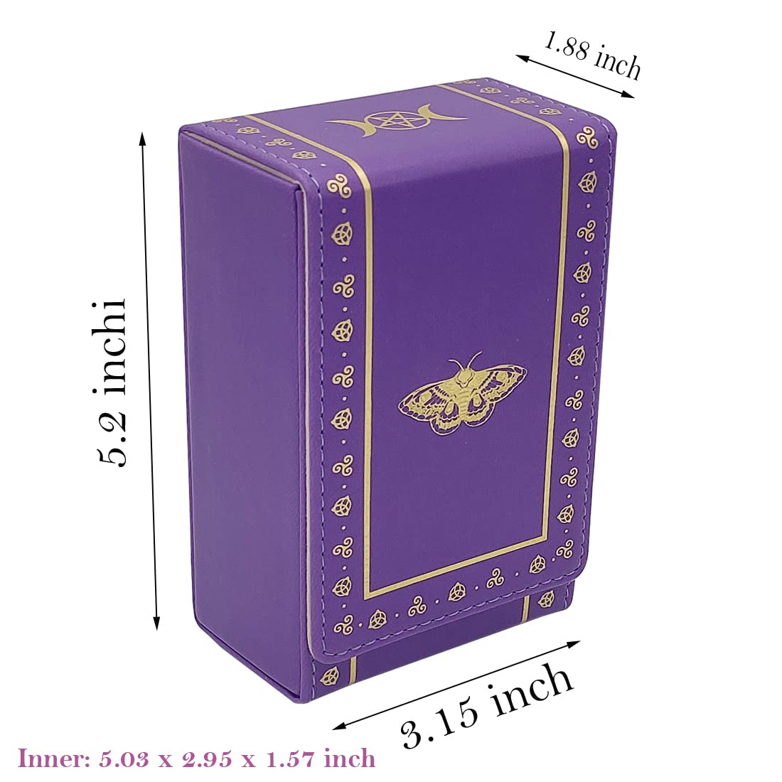 Premium Leather Tarot Card Holder Case for Standard Size Tarot Cards (2.75