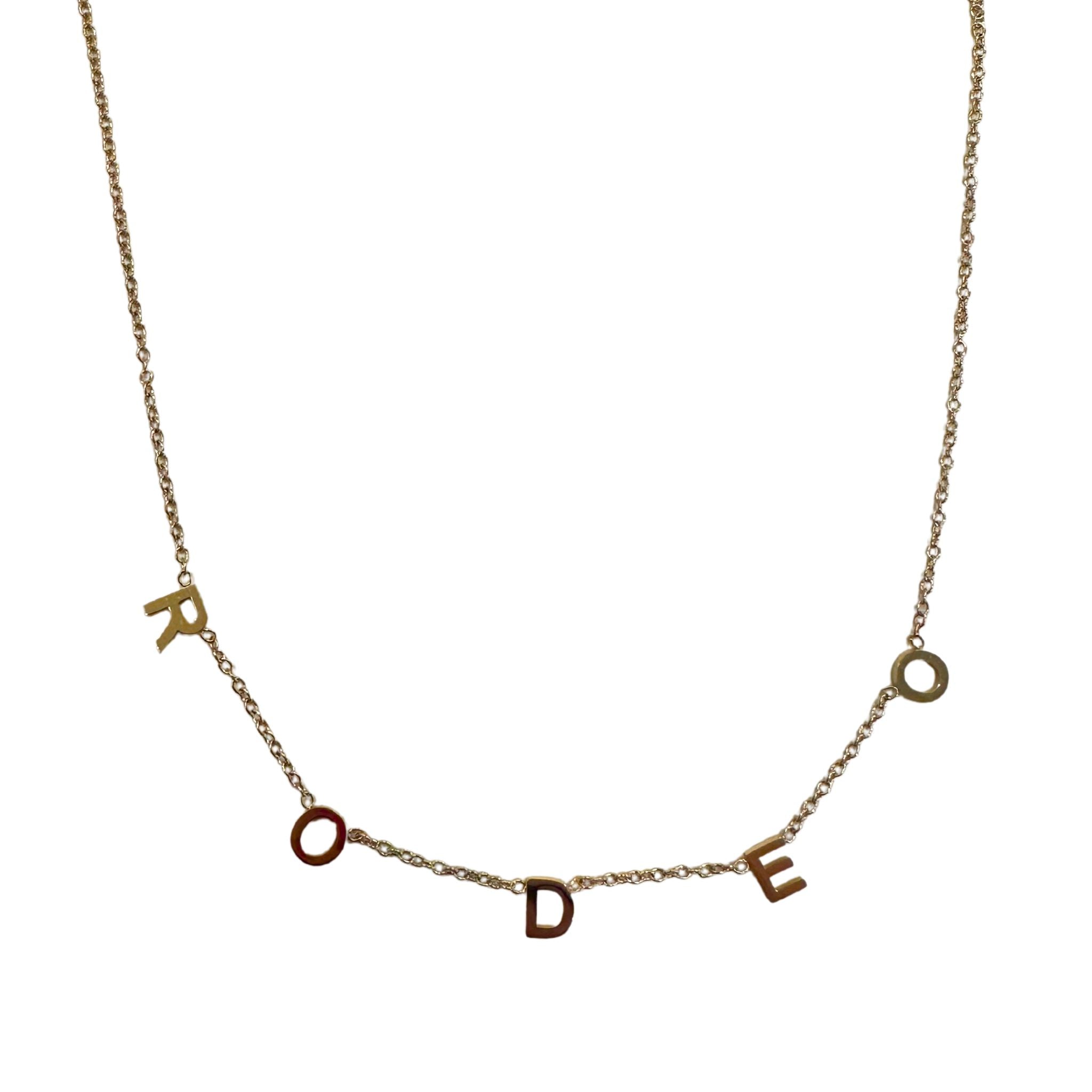 Rodeo Letter Necklace - Personalized Initial Pendant for Women - Western Cowgirl Jewelry Gift for Birthday, Valentine's Day - Perfect for Rodeo Events, Country Concerts & Western Fashion