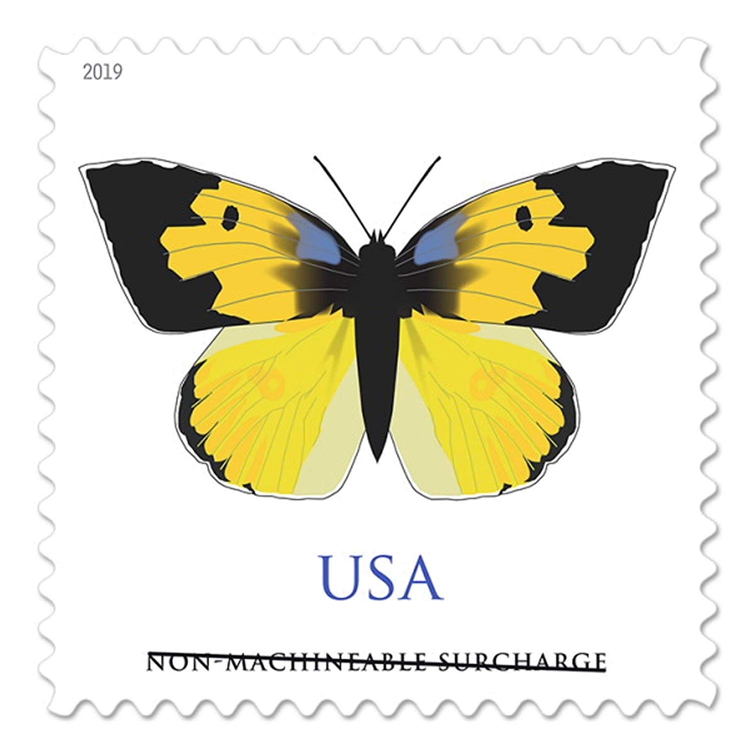 USPS California Dogface Butterfly Stamps (5 Sheets of 20) - Non-Machineable Postage for Square Envelopes - 2019 Scott #5346 - Perfect for Collectors & Special Mailings
