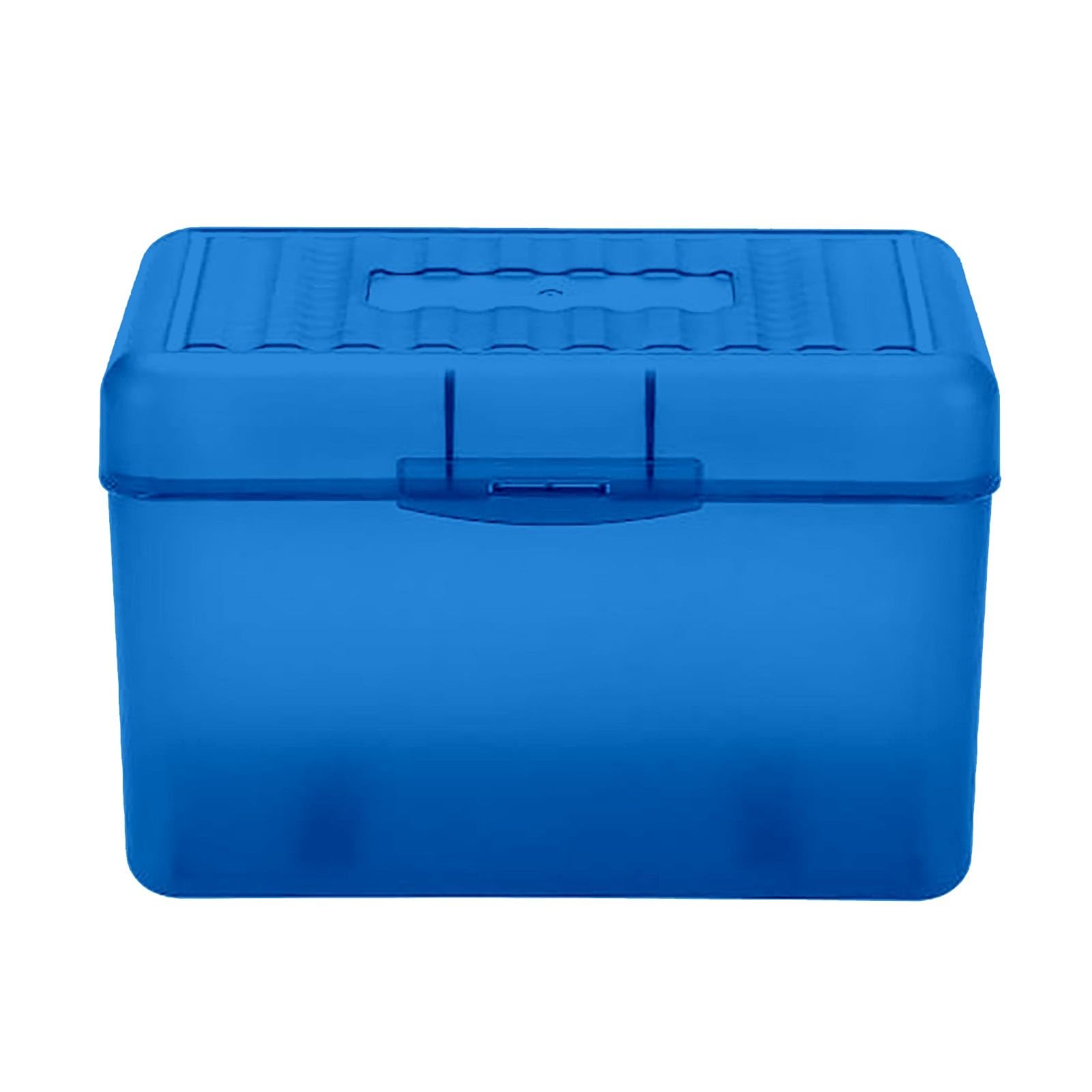 3 x 5 Inch Index Card Box - Durable Plastic Storage Organizer for Index Cards, Note Cards, Flashcards, Recipes & Addresses | Perfect for Office, School, Kitchen & Home Organization (Blue)