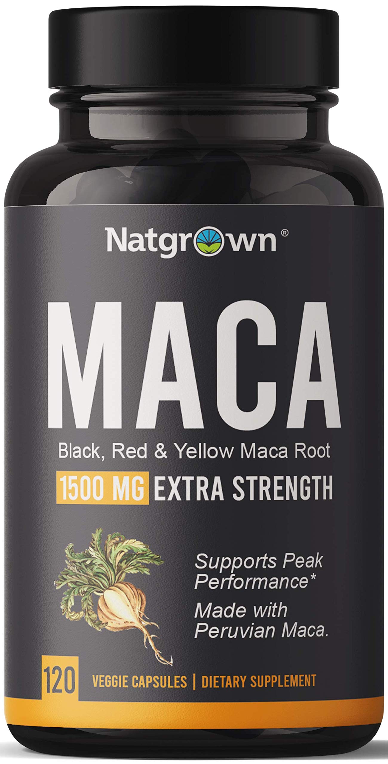 Organic Maca Root Powder Capsules 1500mg - Peruvian Black, Red & Yellow Maca Extract Supplement for Men & Women - Vegan, Non-GMO, Gluten-Free - Boost Energy, Libido & Hormone Balance - Perfect for Smoothies, Coffee & Daily Wellness Routine