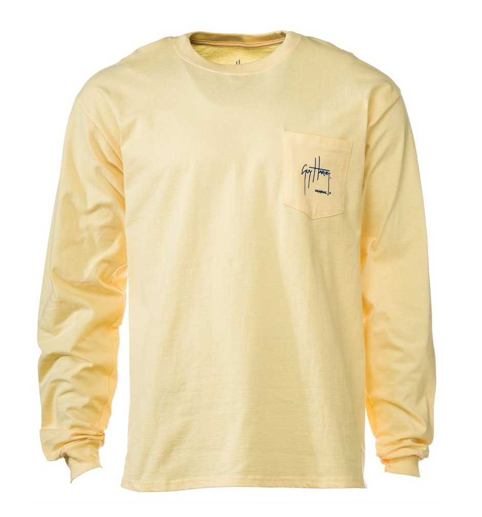 Guy Harvey Men's Tuna Splash Long Sleeve Pocket T-Shirt - Fishing & Outdoor Casual Wear for Men | Comfortable & Stylish Beach, Boat & Everyday Shirt