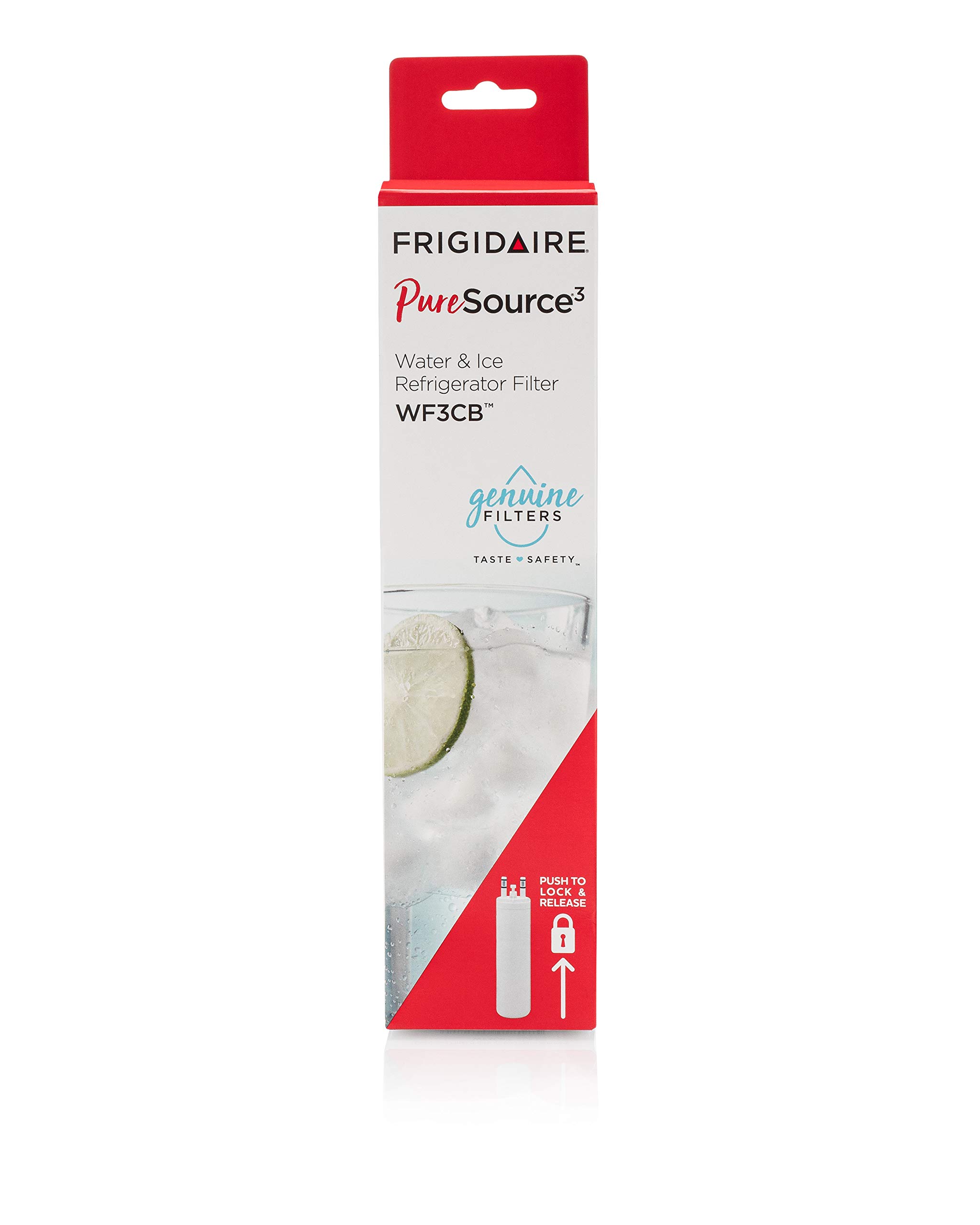 Frigidaire WF3CB Puresource3 Refrigerator Water Filter - Replacement Cartridge, White - Compatible with Frigidaire, Electrolux, Kenmore Refrigerators - Improves Water Taste & Purity for Drinking, Ice Maker, and Dispenser