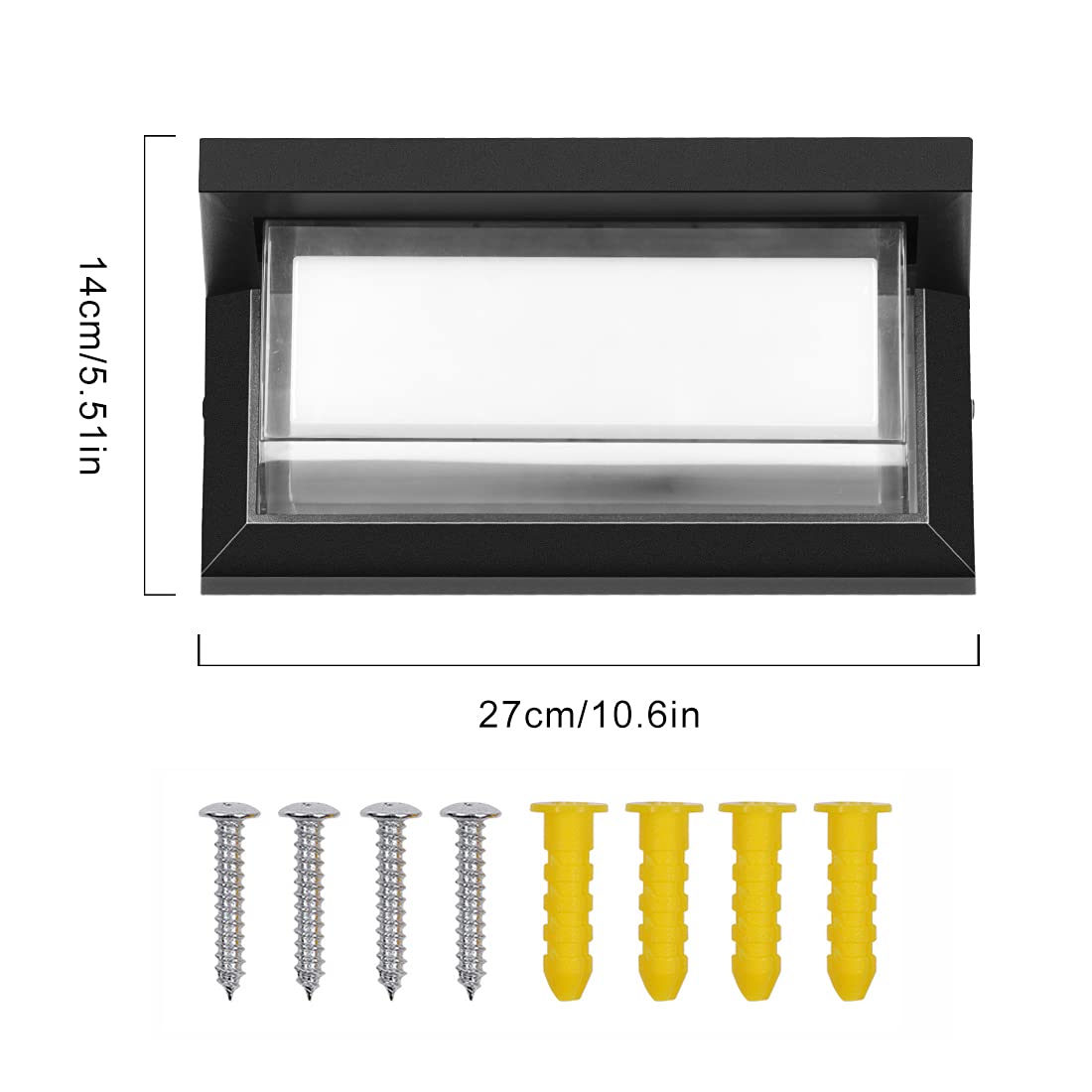 18W Waterproof LED Outdoor Wall Lights - 3000K Warm White Porch Light Fixture, Modern Wall Sconce for House, Garden, Hallway & Stairs | Durable Weatherproof Design for Patio, Deck & Entryway Lighting