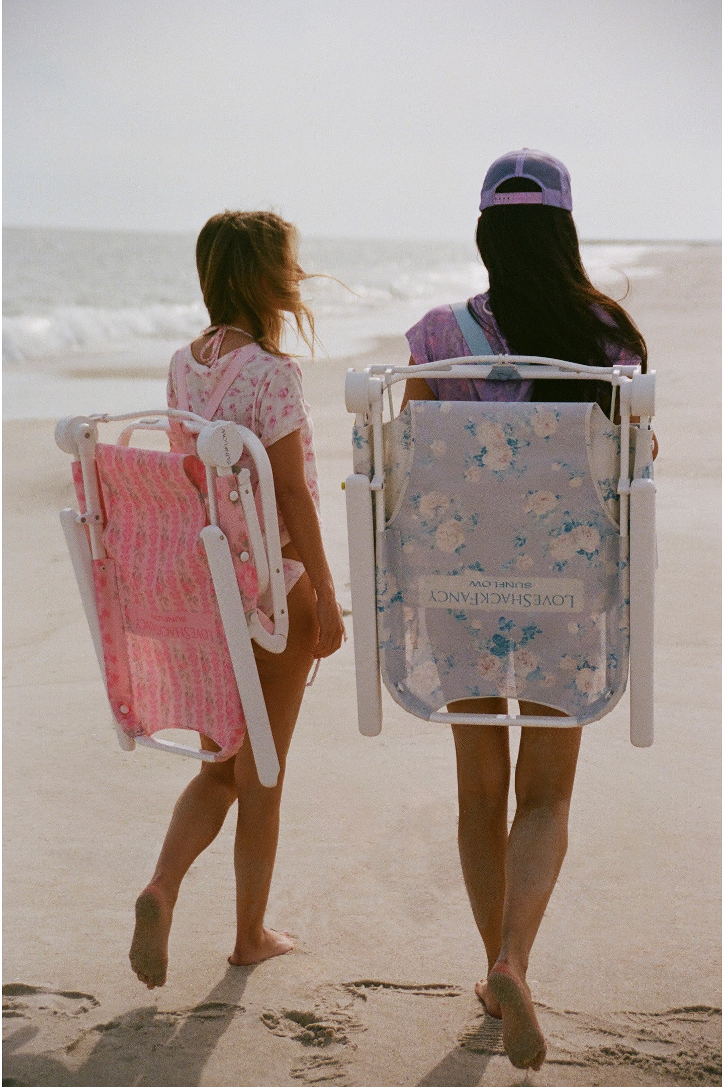 LoveShackFancy x SUNFLOW Everblooming Rosettes Beach Chair - Waterproof Portable Folding Chair for Beach, Pool, Picnic, Camping & Outdoor Relaxation