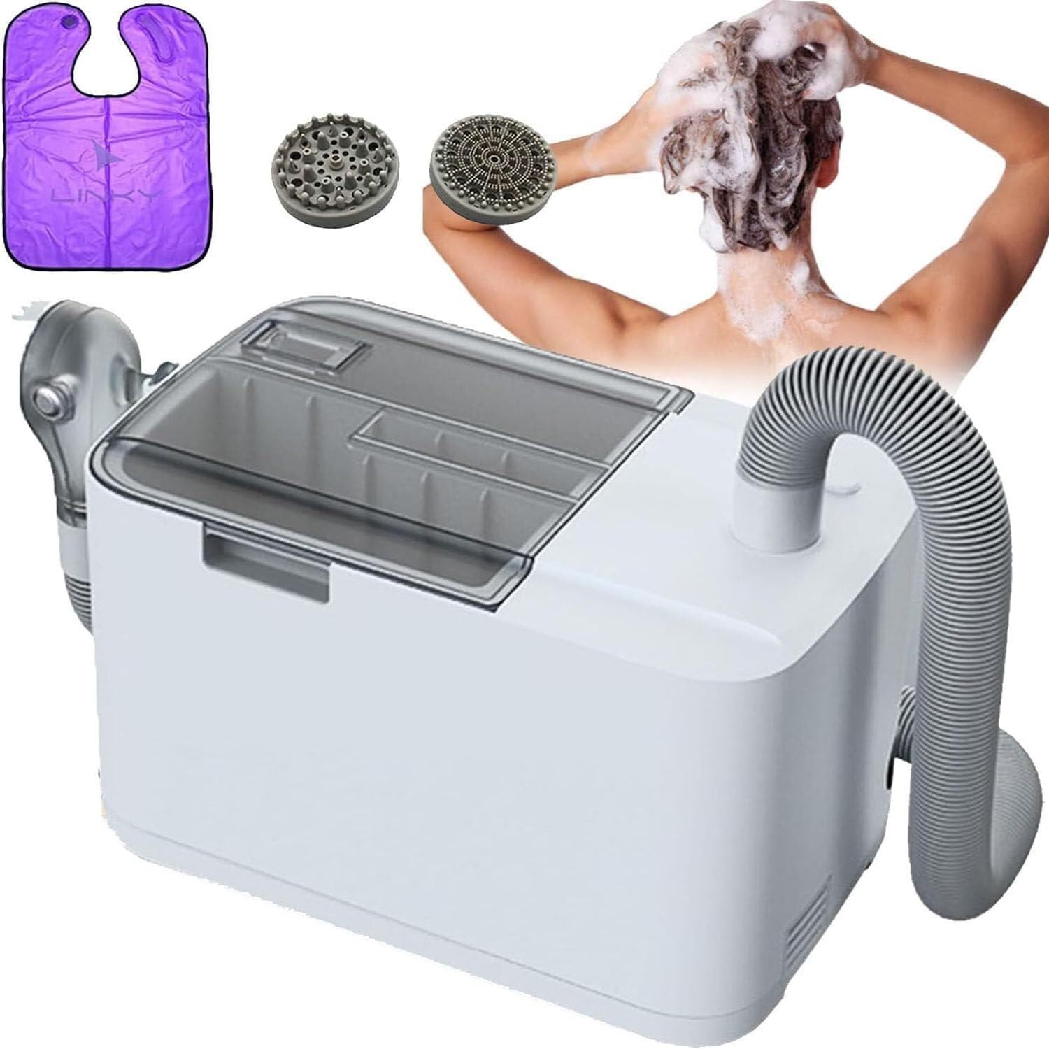 220V Electric Shampoo Machine with 5L Water Tank & 2 Massage Heads - Portable Hair Washing Equipment for Salon, Home Care, and Pet Grooming