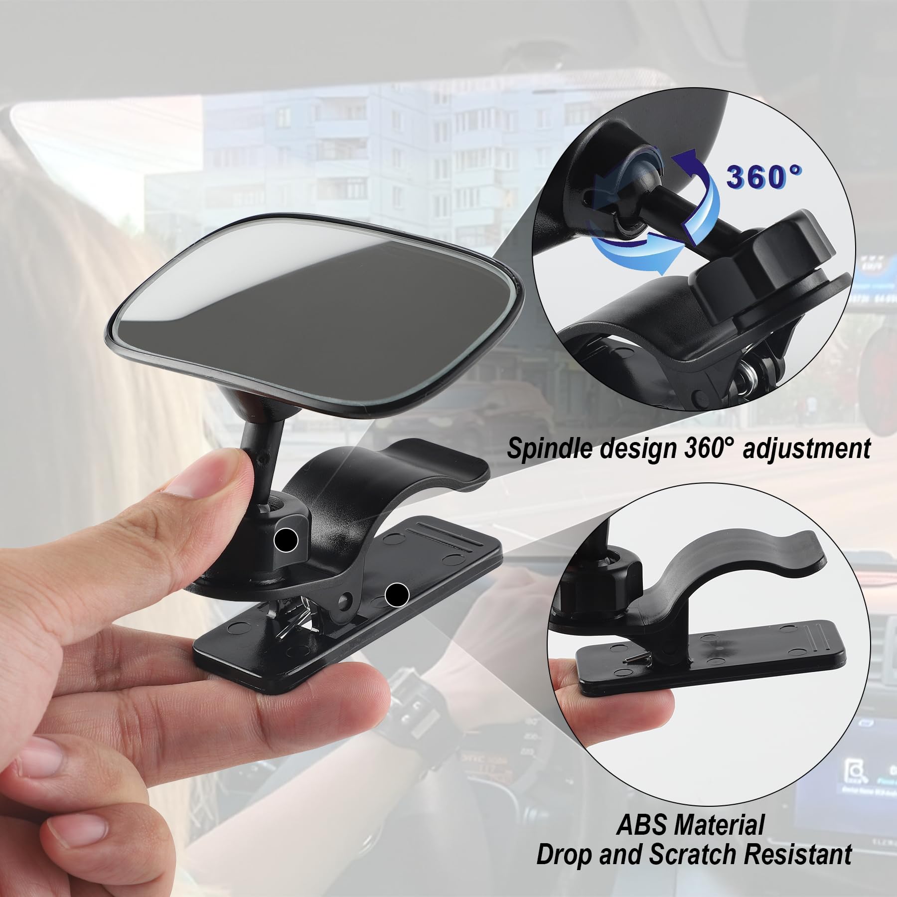 LivTee Adjustable Convex Wide Angle Rear View Mirror for Cars, SUVs & Trucks - 360° Baby Monitoring Car Interior Accessories | Perfect for Child Safety & Blind Spot Visibility