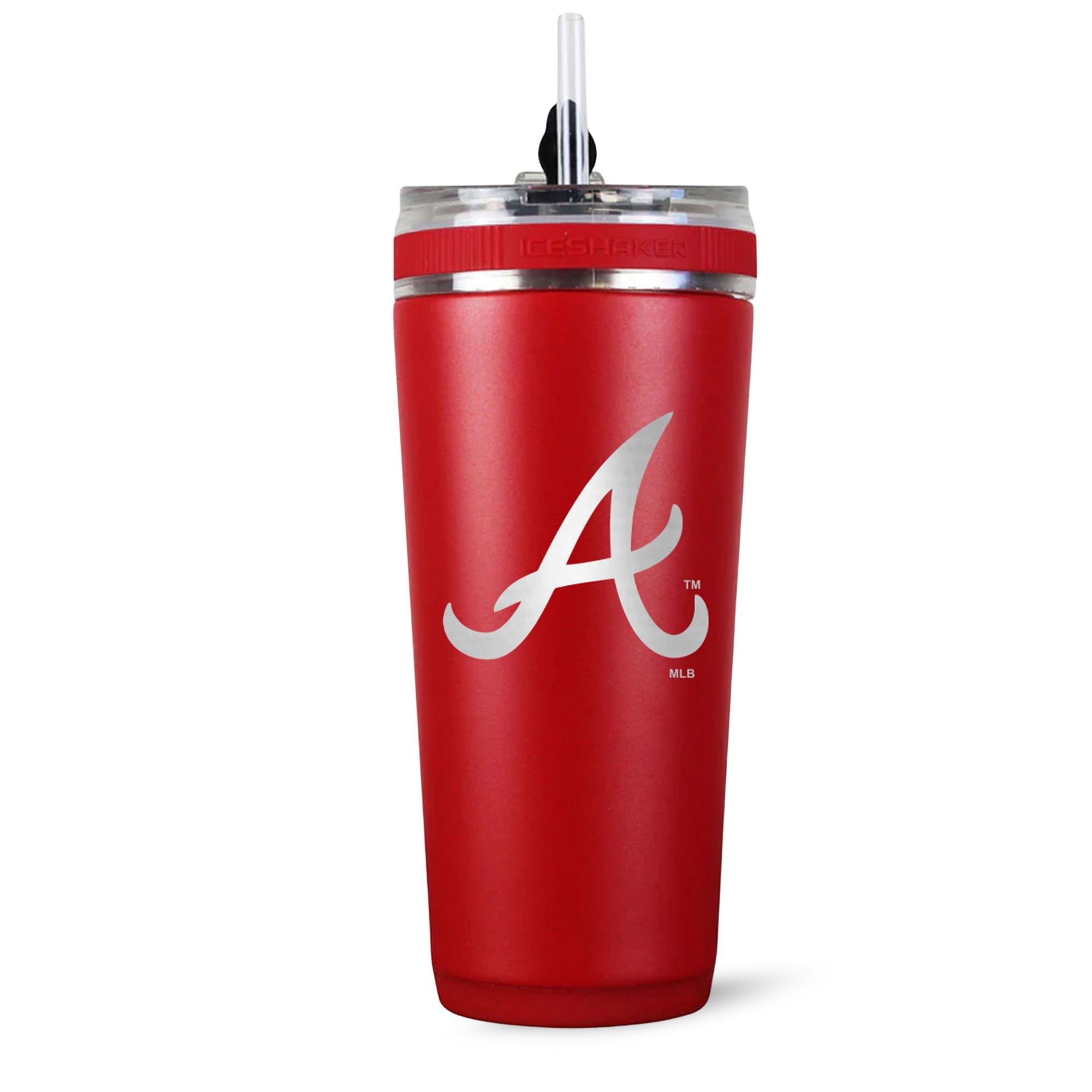 Official MLB Licensed Atlanta Braves 26oz Flexible Water Bottle - Red | Durable Sports Drink Container for Baseball Games, Gym & Outdoor Activities