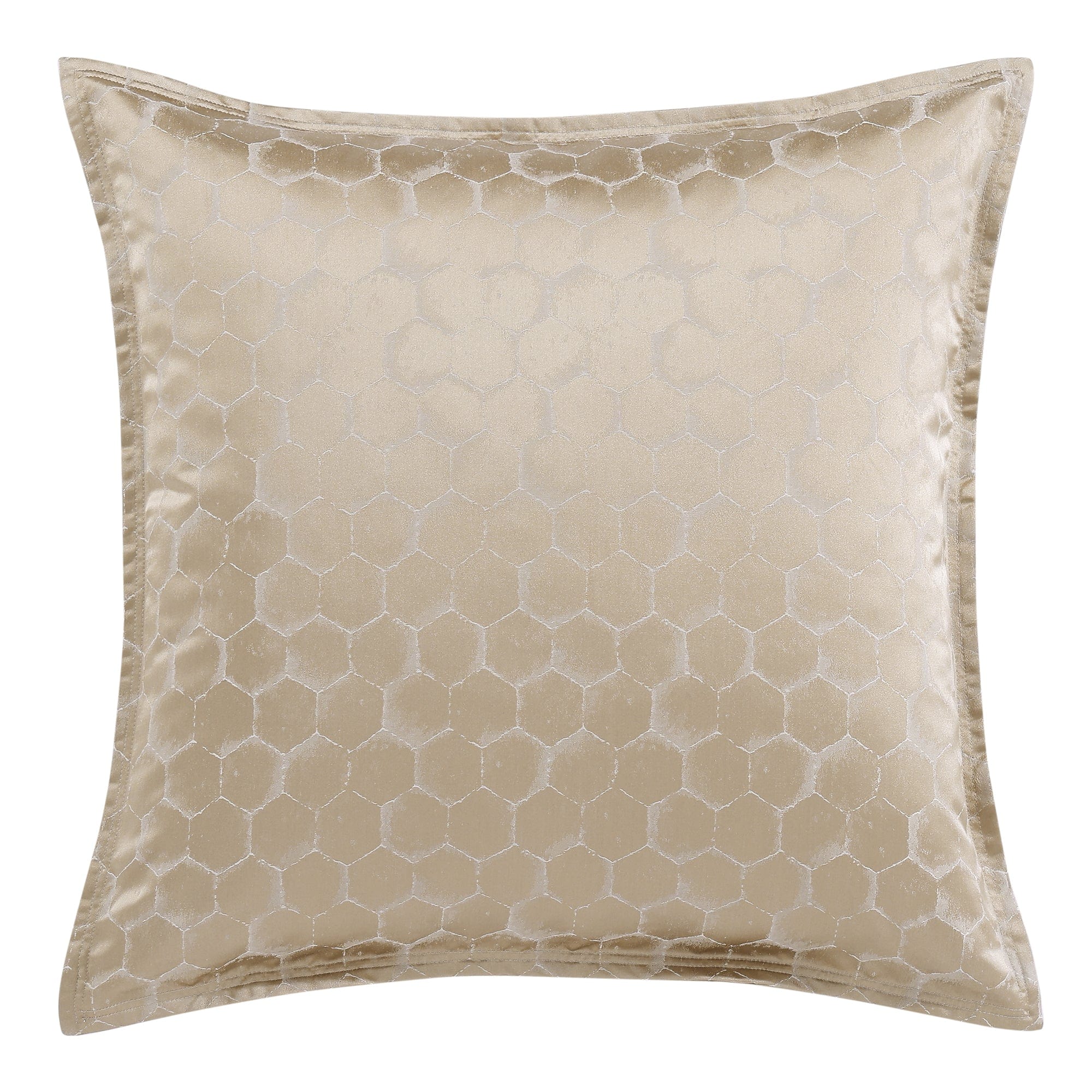 Honeycomb Jacquard Euro Sham Pillow Cover - Decorative Square Pillowcase for Bedroom, Living Room, Sofa - Luxury Home Decor Accent for Couch, Bed, Guest Room