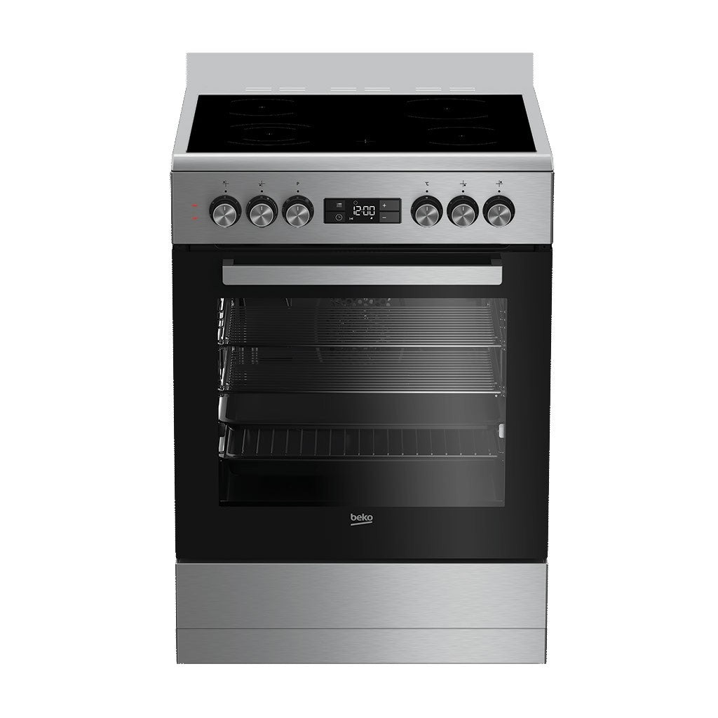 60cm Stainless Steel Vitroceramic Upright Cooker BFC60VMX1 - Professional Kitchen Appliance for Home Cooking & Baking | Perfect for Small Kitchens, Apartments & Modern Homes