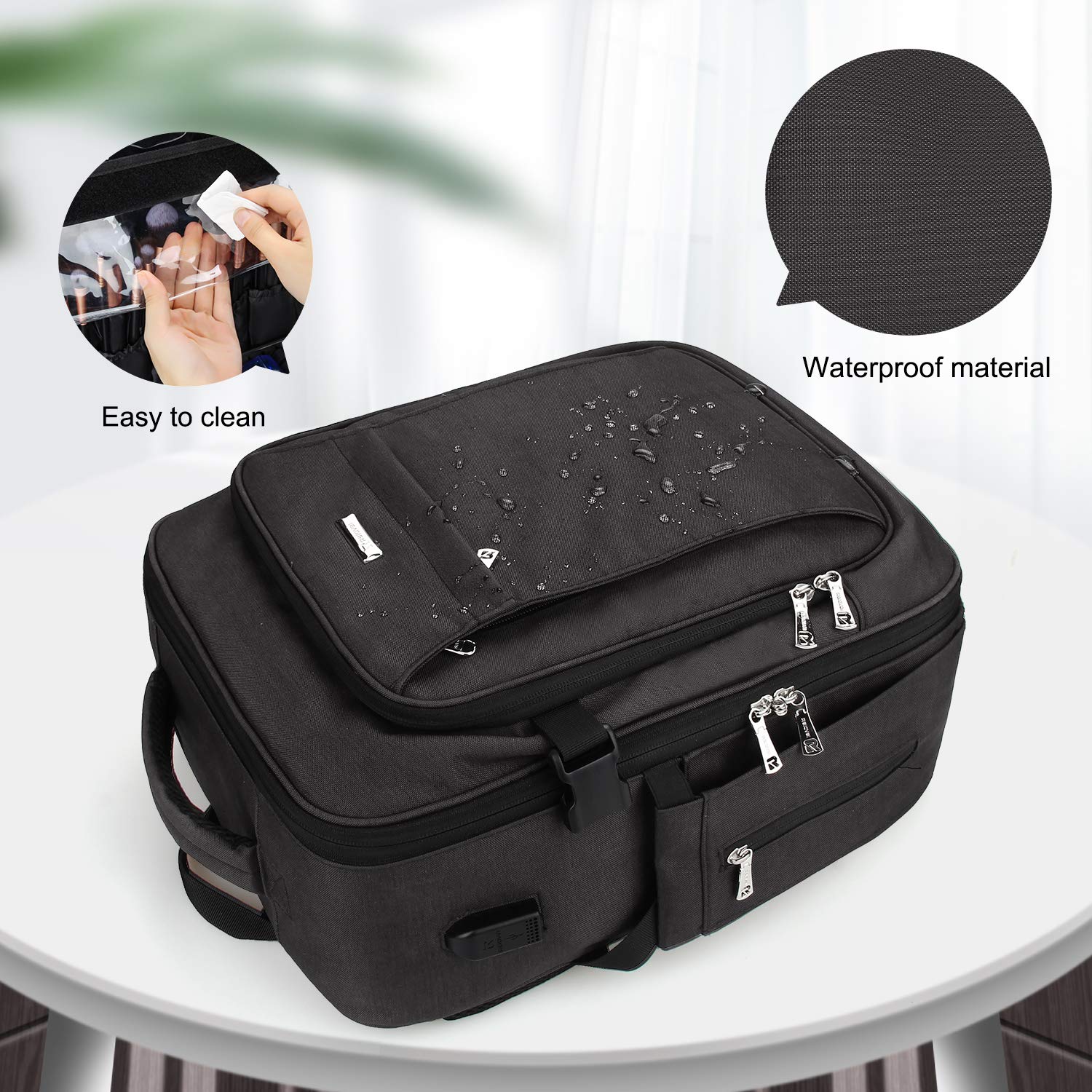 Professional Relavel Extra Large Makeup Backpack – Travel Train Case Cosmetic Organizer for Women & Girls, Adjustable Dividers & Shoulder Strap – Perfect for Makeup Artists, Salon Professionals & Travel Beauty Essentials