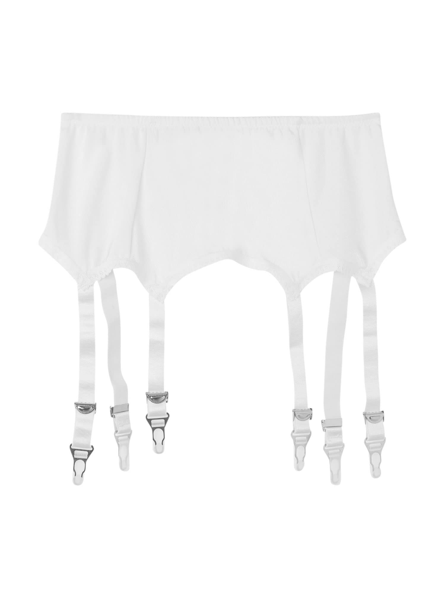 Sexy Lace Garter Belt for Women with 6 Adjustable Straps & Metal Clips - Perfect for Thigh High Stockings, Bridal Lingerie, Boudoir Photography and Special Occasions