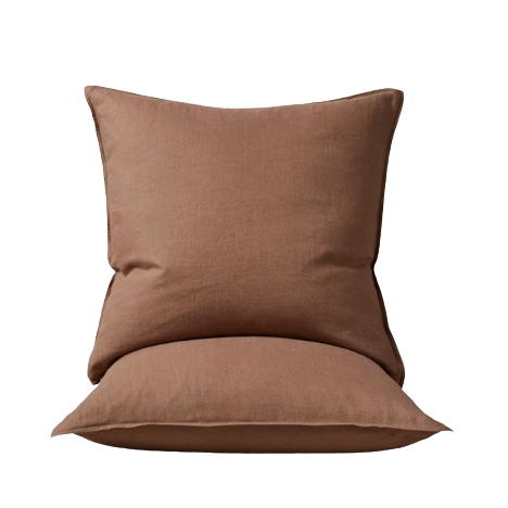 Premium Ravello Linen Euro Pillowcase Set - Soft Biscuit Color - 20x20 Inch Shams for Bedroom Decor & Guest Room Luxury