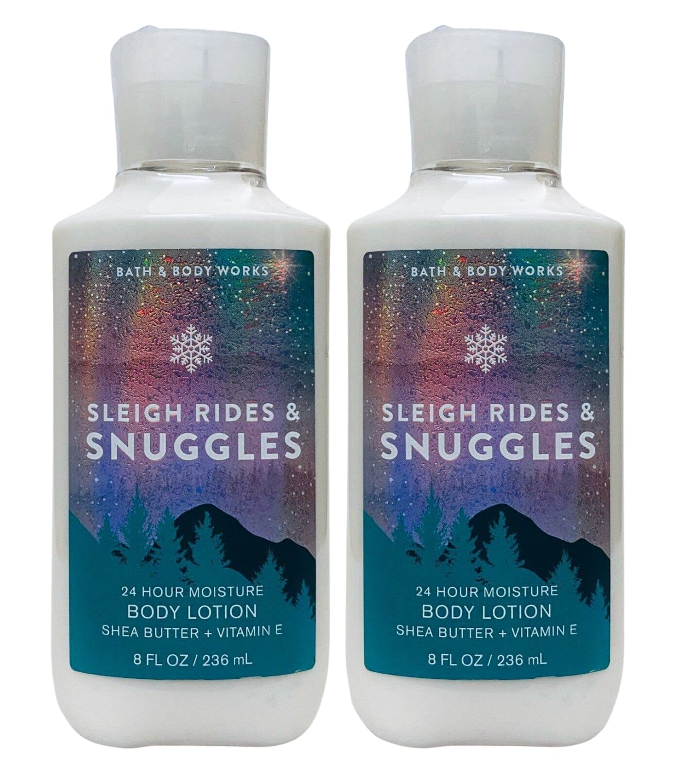 Bath and Body Works Super Smooth Body Lotion Gift Set for Women - 2 Pack (8 Oz Each) Sleigh Rides & Snuggles Scent | Hydrating Moisturizer for Dry Skin | Perfect Holiday Gift & Self-Care Treat