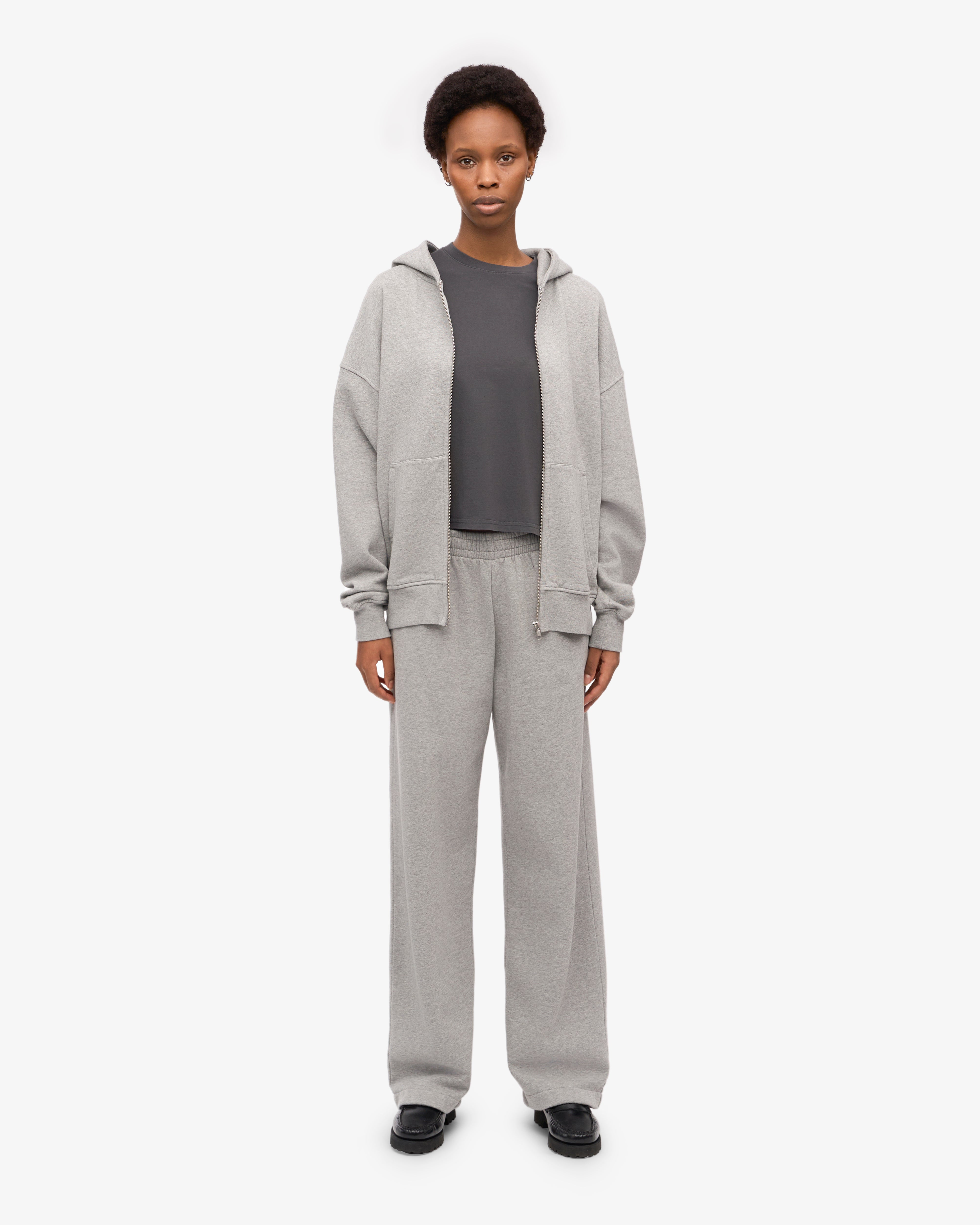 Organic Oversized Zip Hoodie for Men & Women - Soft & Comfortable Lava Grey Pullover - Perfect for Casual Wear, Gym, and Outdoor Activities