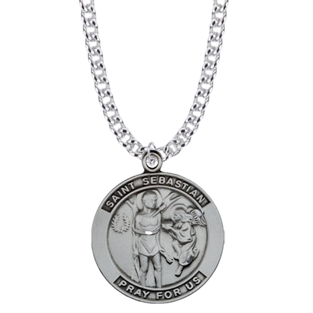 True Faith Jewelry Sterling Silver St. Christopher Pendant Necklace - Religious Catholic Jewelry for Men & Women - Perfect for Baptism, First Communion & Spiritual Protection Gifts