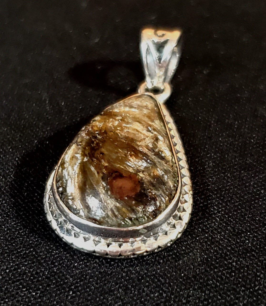 Canadian Staurolite & Garnet Pendant in .925 Sterling Silver - Elegant Jewelry for Women, Gift for Her, Birthday, Anniversary, Christmas