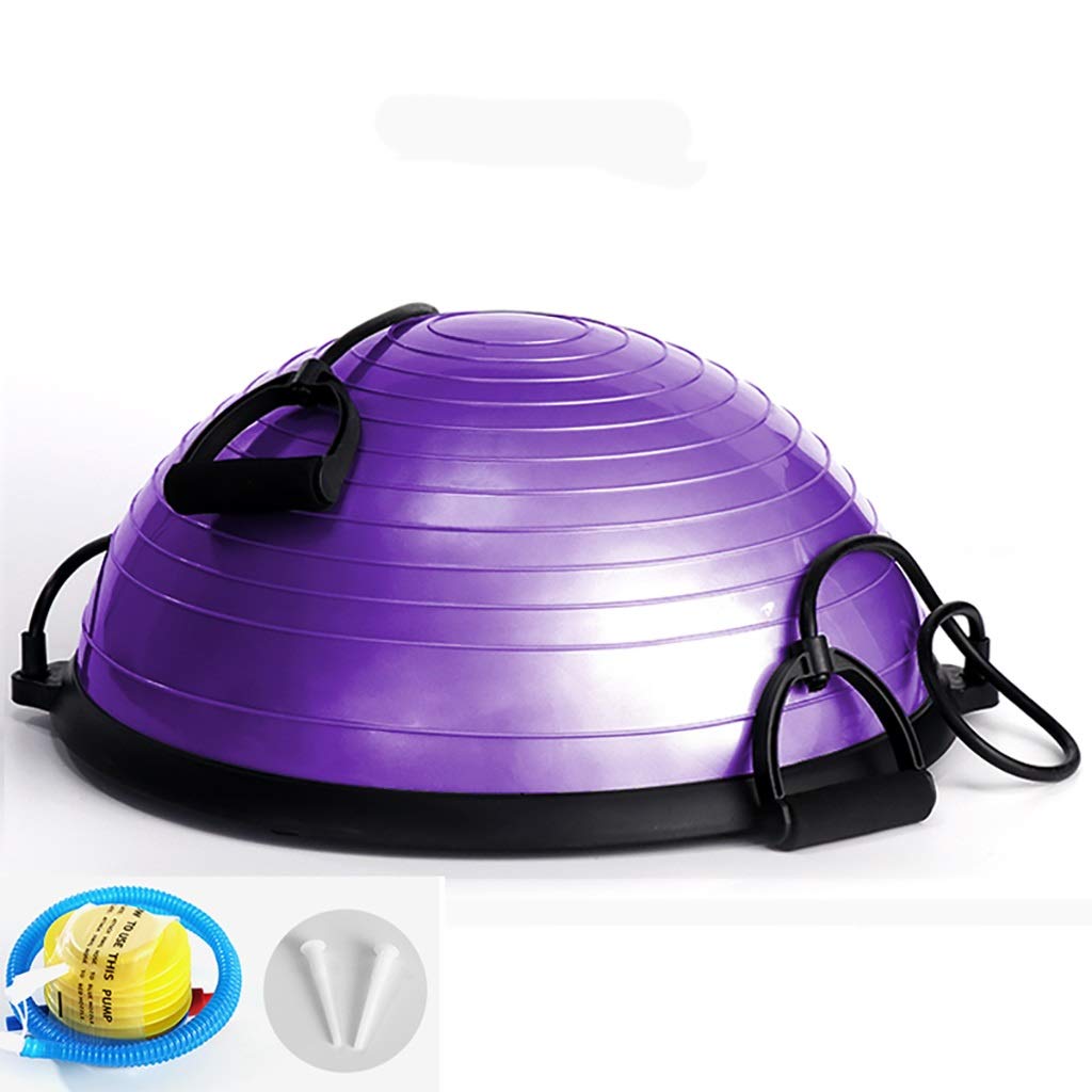 Premium SH-PH Yoga Balance Ball - 22.8 Inch Half Ball Stability Trainer with 2 Resistance Bands for Core Strength, Home Workout & Gym Fitness - Ideal for Yoga, Pilates & Physical Therapy (Blue)