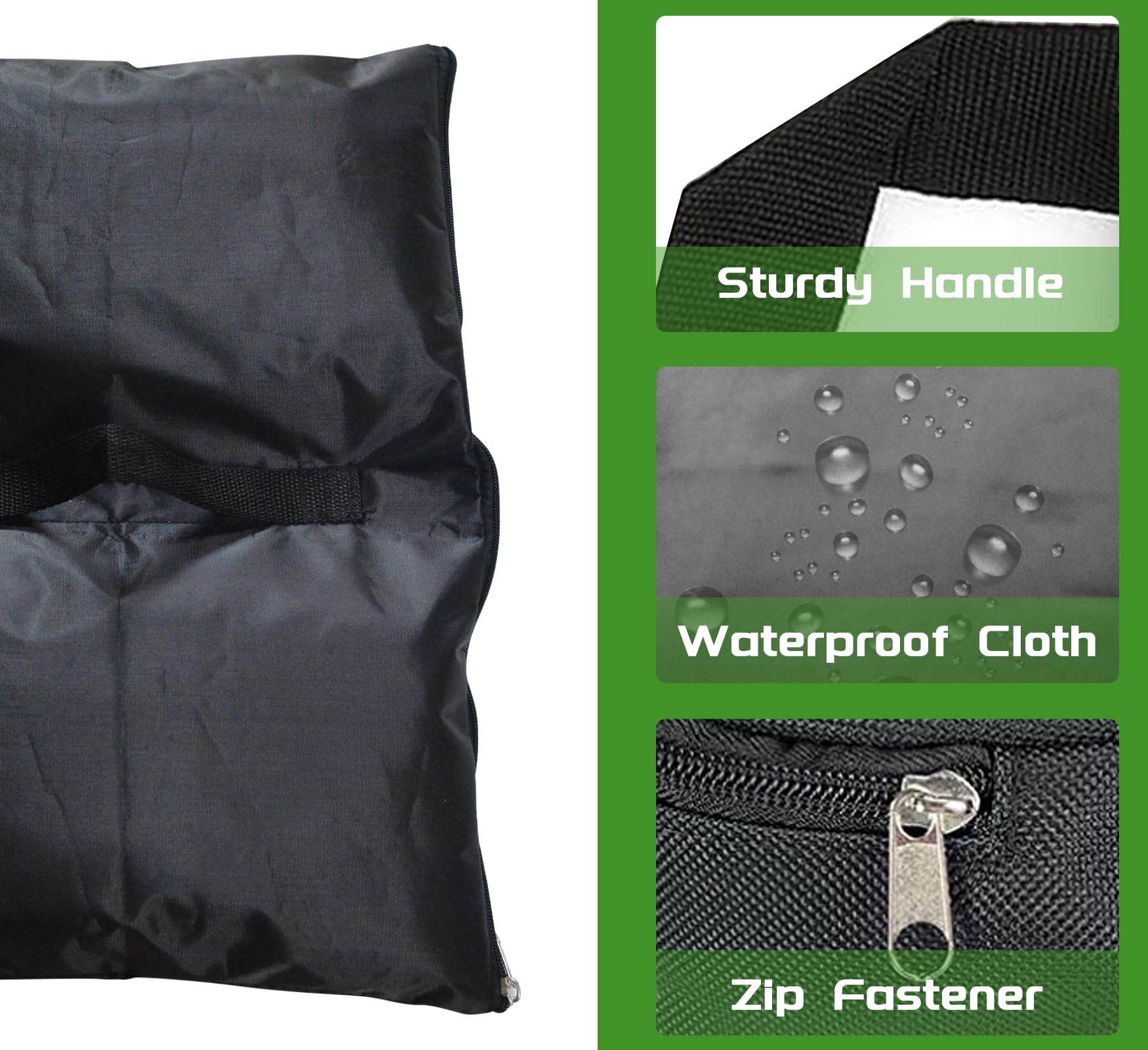Black Sandbags for Photography - 2 Pack Empty Sand Bags with Zipper & Handle - Portable Weights for Light Stands, Tripods & Tents - Perfect for Outdoor Photo Shoots, Studio Lighting & Equipment Stabilization