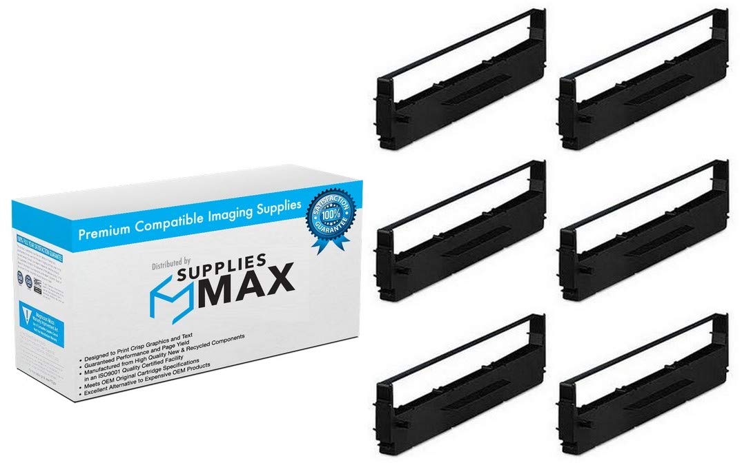 Compatible Replacement Printer Ribbon for Basic Four-MAI 4217 - 6 Pack Black Ink Ribbons (ZC041BK) - Perfect for Office Printing, Shipping Labels & Receipts