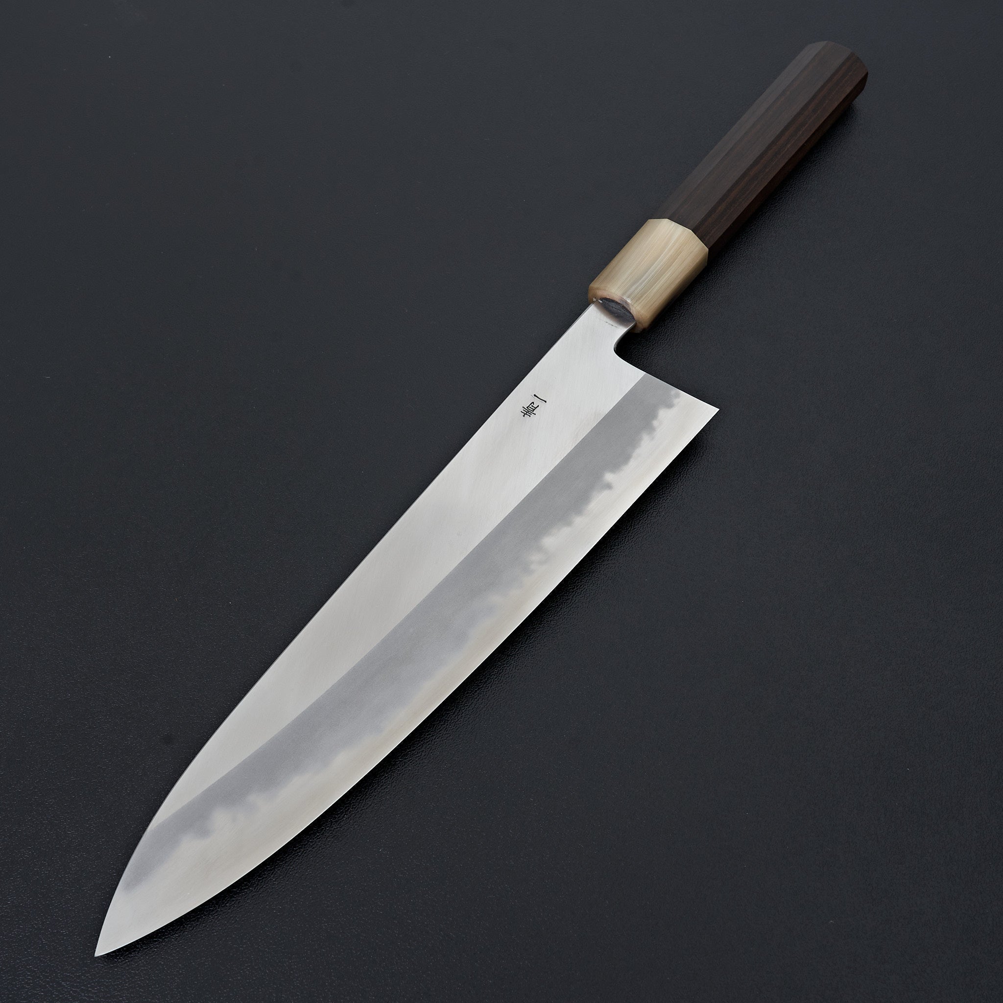Hitohira Tanaka Kyuzo Blue #1 Migaki Gyuto 240mm Japanese Chef Knife - Extra Height Taihei Makassar Ebony Handle - Perfect for Sushi, Meat Cutting & Professional Kitchen Use