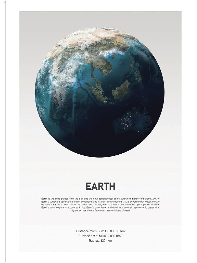 Earth Light Canvas Wall Art - Handmade Fine Art Print by Design Fabrikken - 21x28 Inches - Ready to Hang - Modern Home Decor for Living Room, Bedroom, Office & More - Perfect for Creating a Calming Atmosphere in Any Space