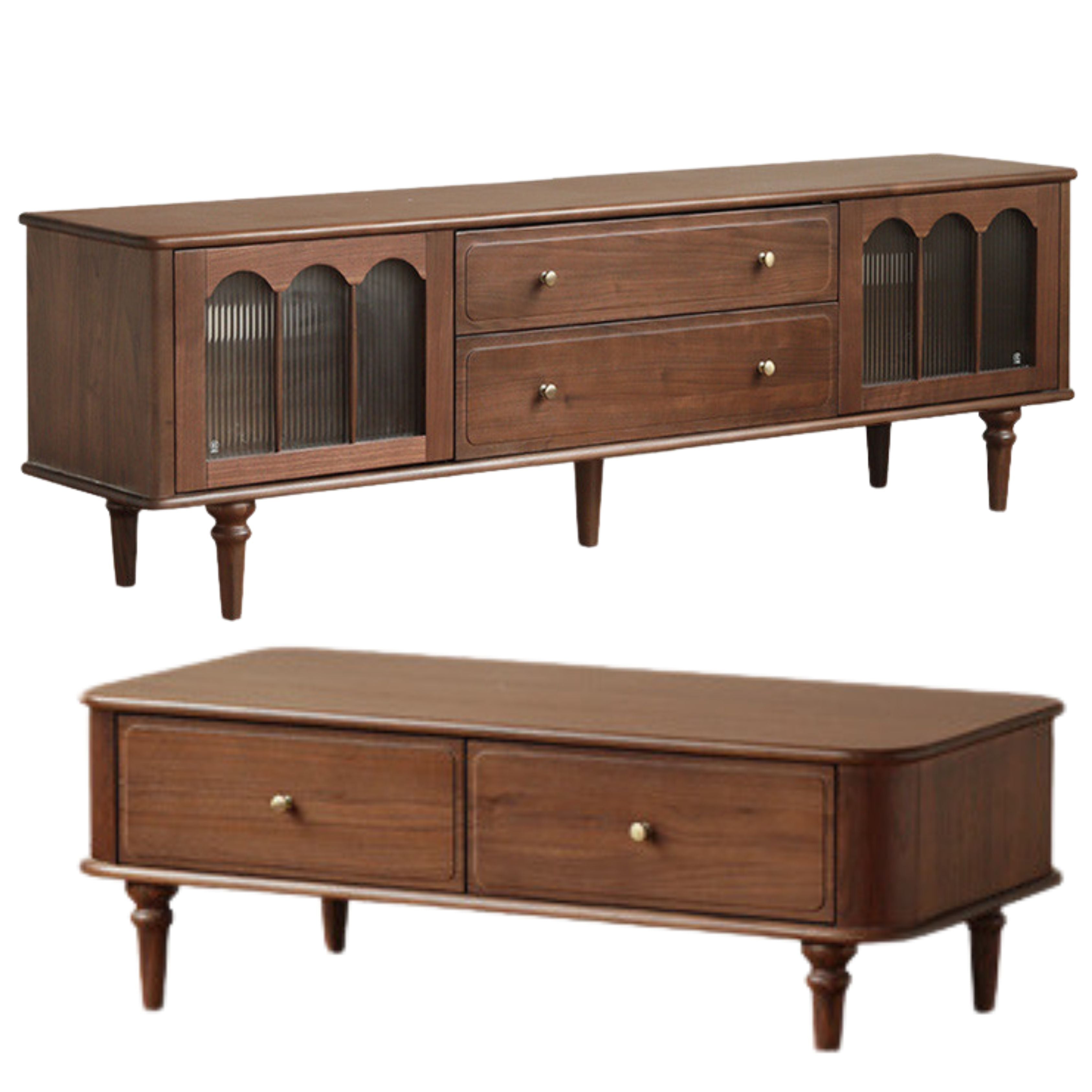 70.9x15.7x22 inch /180x40x56сm /Rich Dark Walnut color/ TV cabinet+coffee table