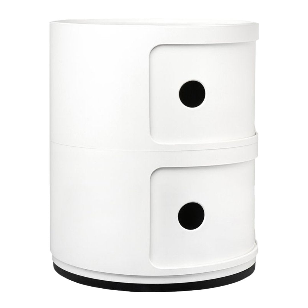 Componibili Round 2-Door Storage Tower - Modern Modular Cabinet for Bedroom, Living Room & Office Organization