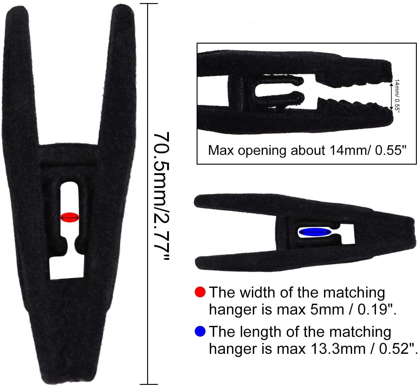 Velvet Hangers with 20 Black Pants Clips - Strong Finger Clips for Thin Hangers | Space-Saving Closet Organizer for Dresses, Suits & Delicate Clothing