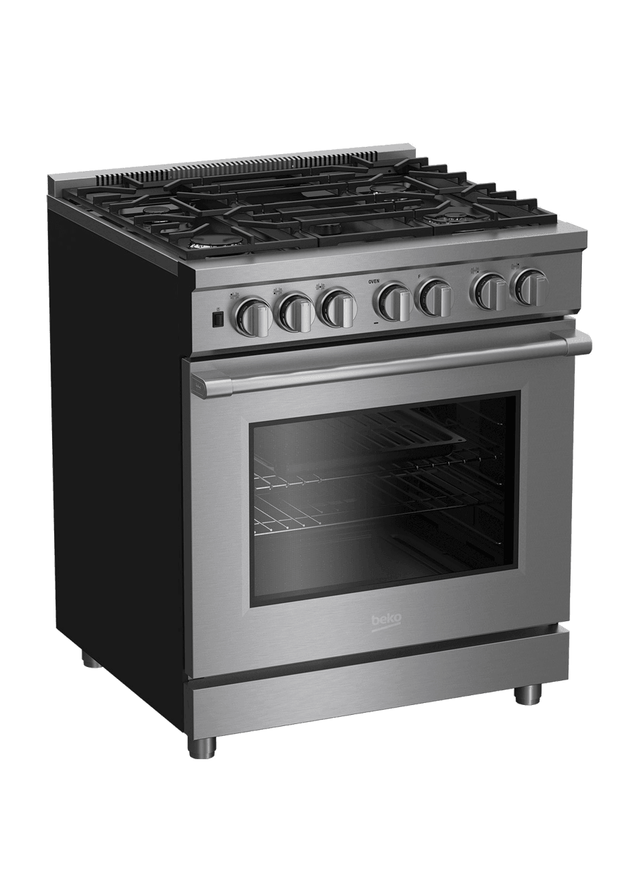 Beko PRGR34550SS 30-Inch Stainless Steel Pro Style Gas Range - Professional 5-Burner Cooktop with Convection Oven for Home Kitchen & Restaurant Use