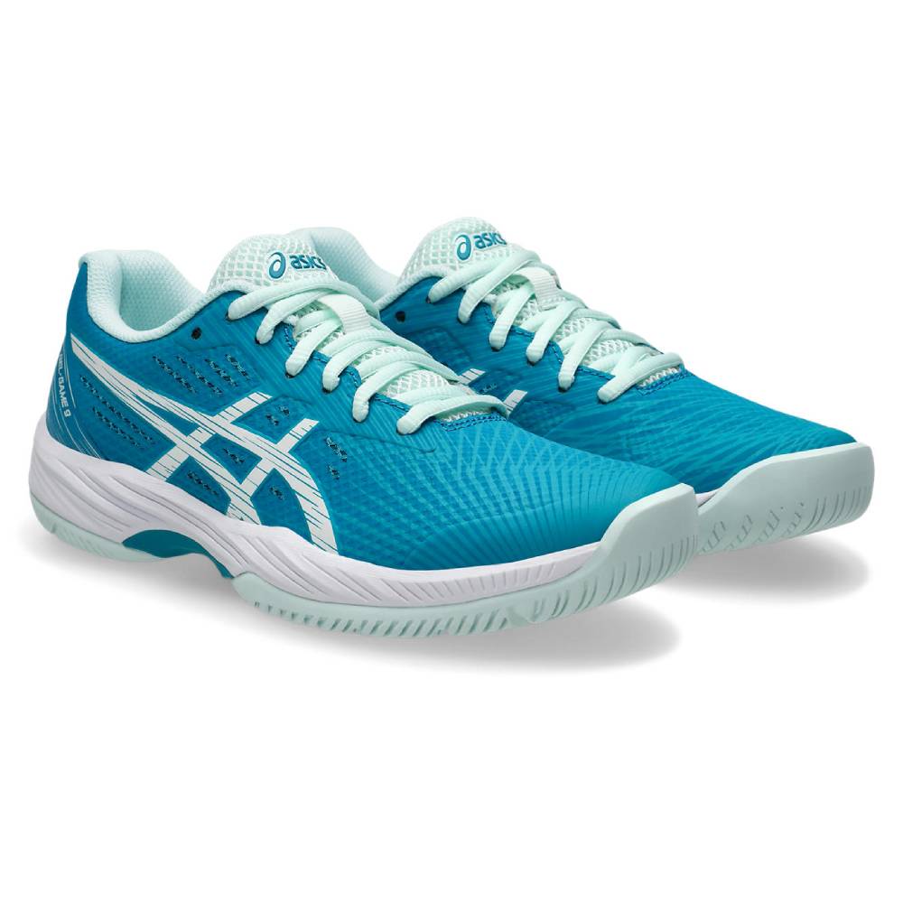 ASICS Gel Game 9 Women's Tennis Shoes - Lightweight Court Shoes for Women with Cushioning Support (Teal Blue/White) | Perfect for Competitive Tennis Matches & Casual Court Training