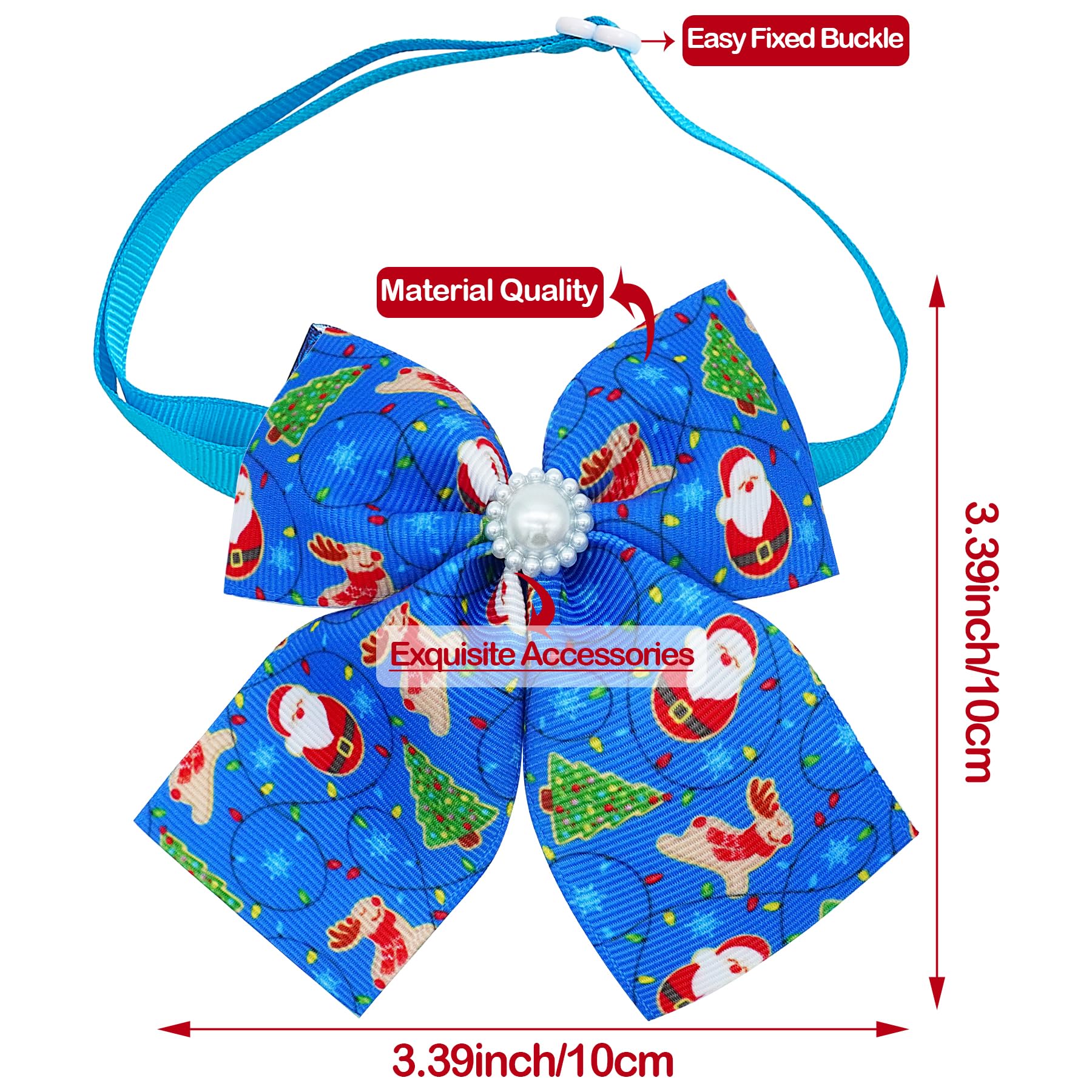 100pcs Christmas Dog Bow Ties Bulk - Adjustable Pet Neckties for Small & Medium Dogs - Holiday Puppy Accessories with Collar Charm & Paw Patterns (25 Styles) - Perfect for Christmas Parties, Pet Grooming & Festive Celebrations