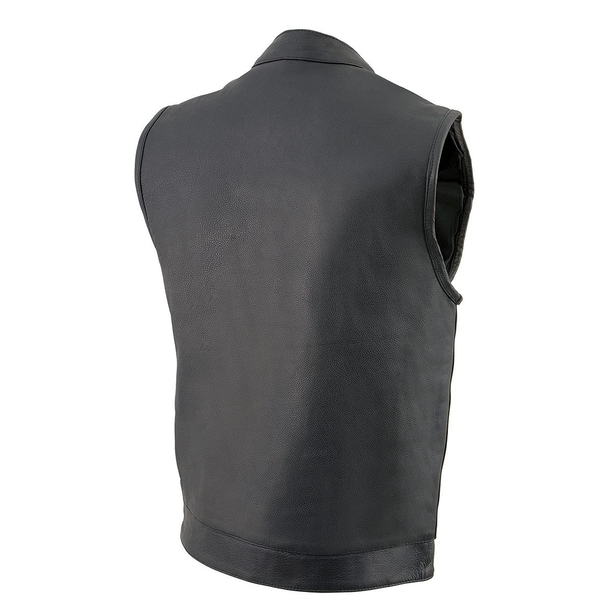 Milwaukee MLM3514 Premium Black Cool-Tec Leather Motorcycle Vest for Men - Dual Closure Club Style Biker Jacket for Riding & Outdoor Adventures